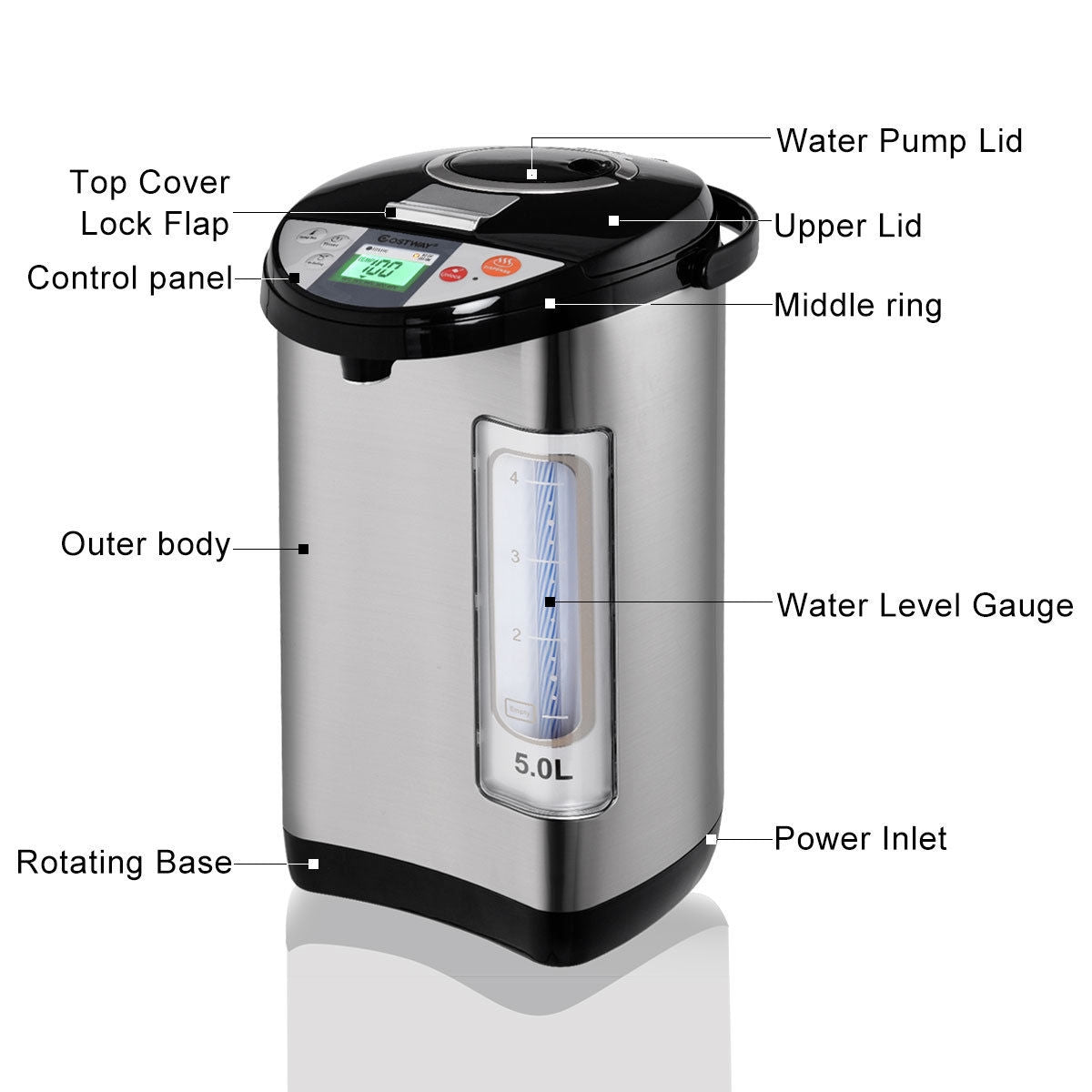 5-liter Electric LCD Water Boiler and WarmerÂ
