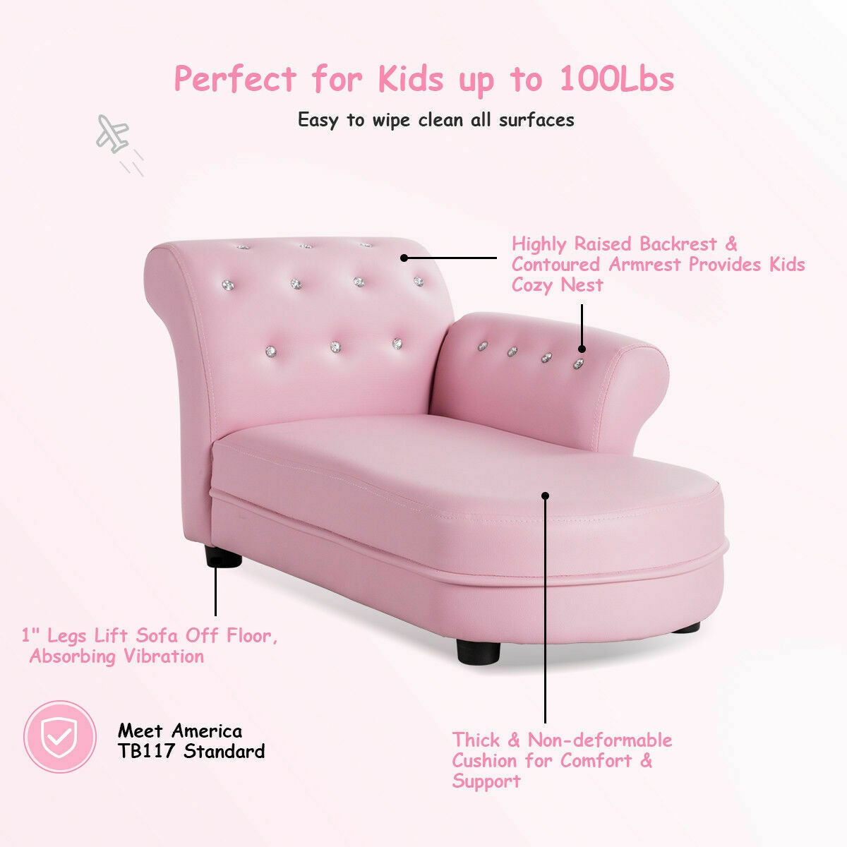 Armrest Relax Chaise Lounge Kids SofaÂ