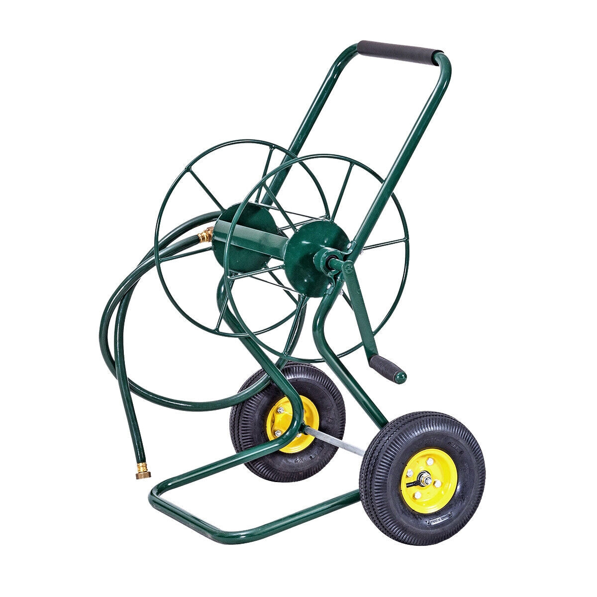 Garden Steel Frame Wheeled Hose Reel CartÂ