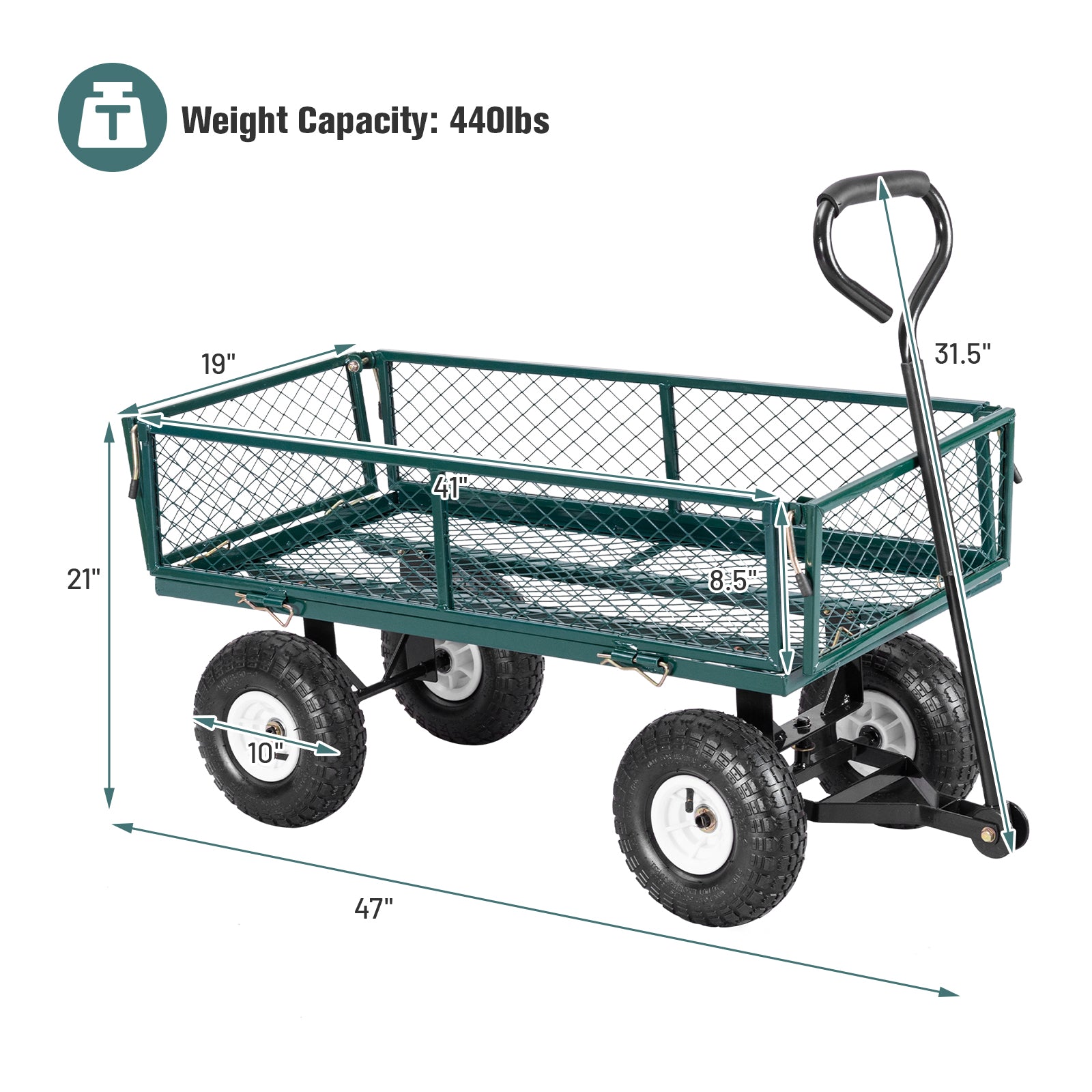 Heavy Duty Garden Utility Cart Wagon WheelbarrowÂ