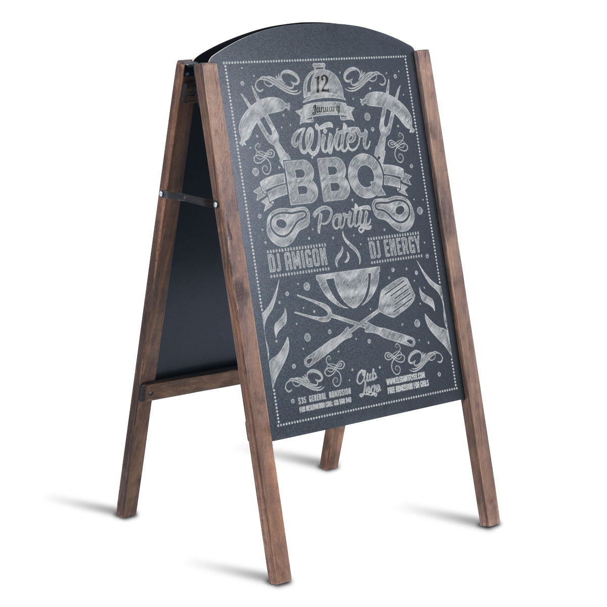 31.5 Inch Wood A-Frame Sidewalk Signage ChalkboardÂ