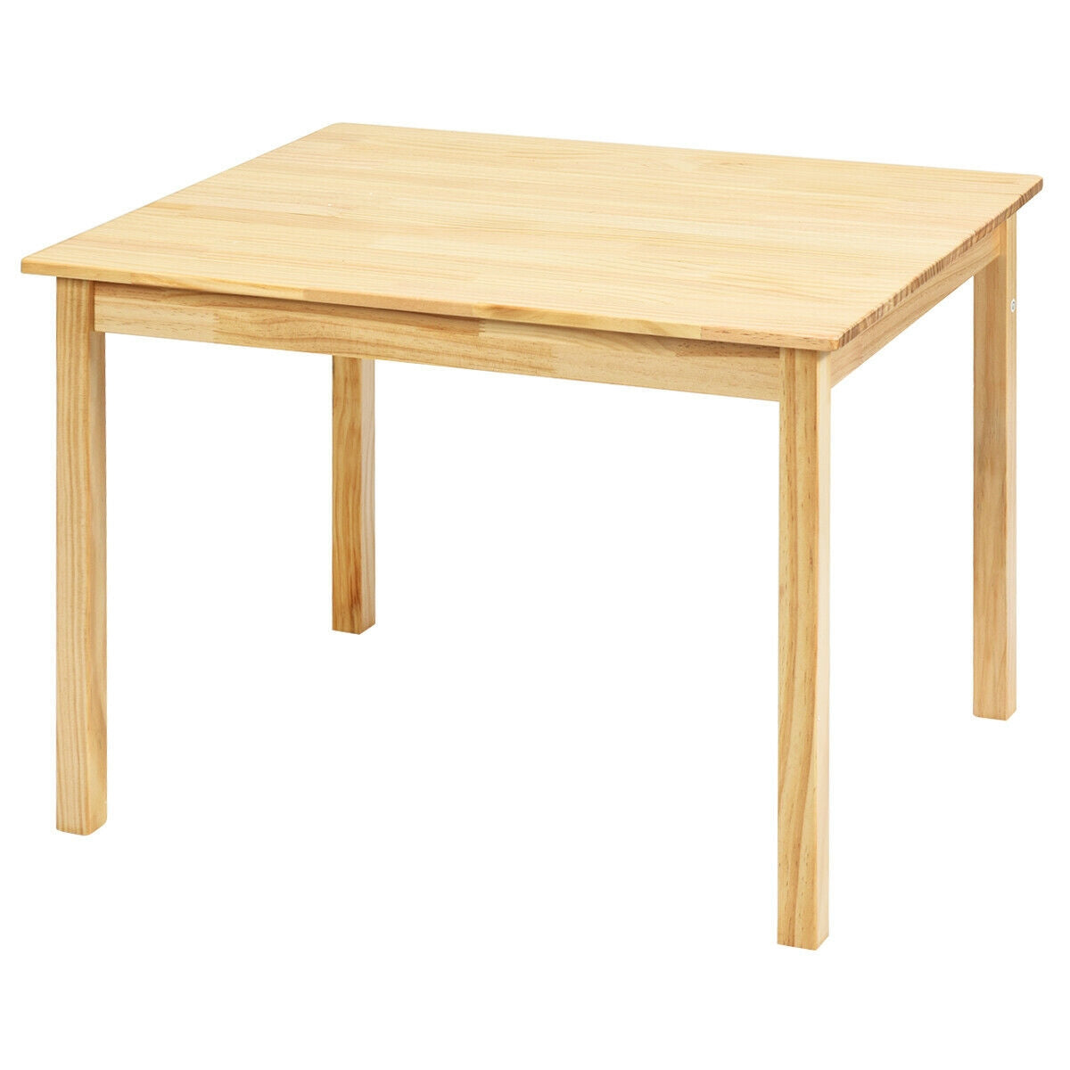 5 Pieces Kids Pine Wood Table Chair Set-NaturalÂ