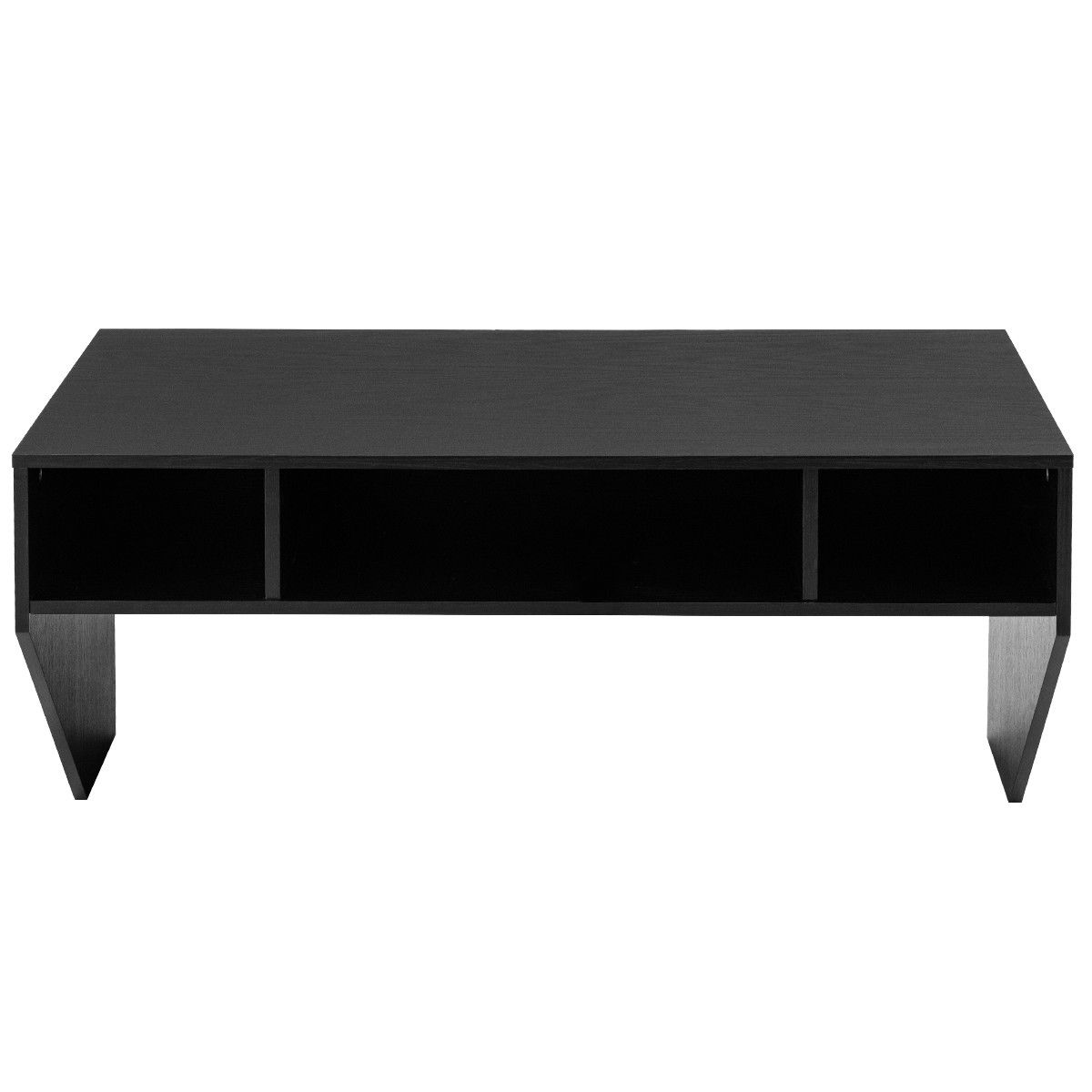 Wall Mounted Floating Sturdy Computer Table with Storage Shelf-BlackÂ