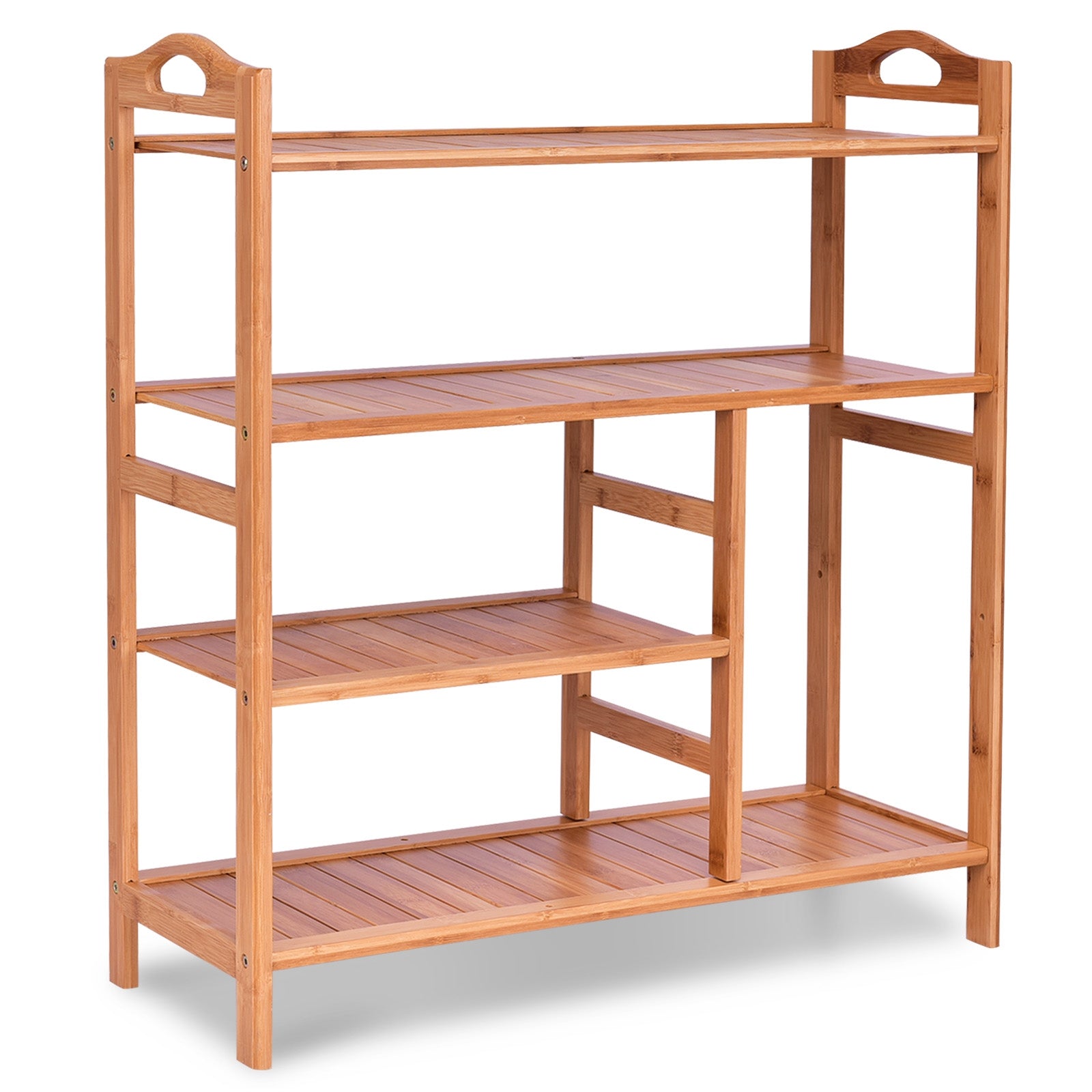 4 Tiers Multifunction Bamboo Storage Shoe Rack for Entryway HallwayÂ
