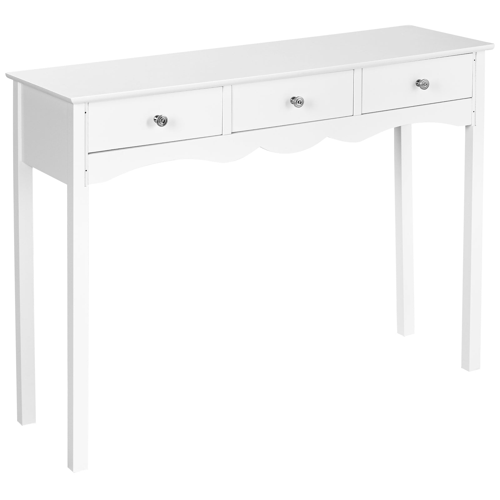 Side Sofa Table with Storage 3-Drawers-WhiteÂ