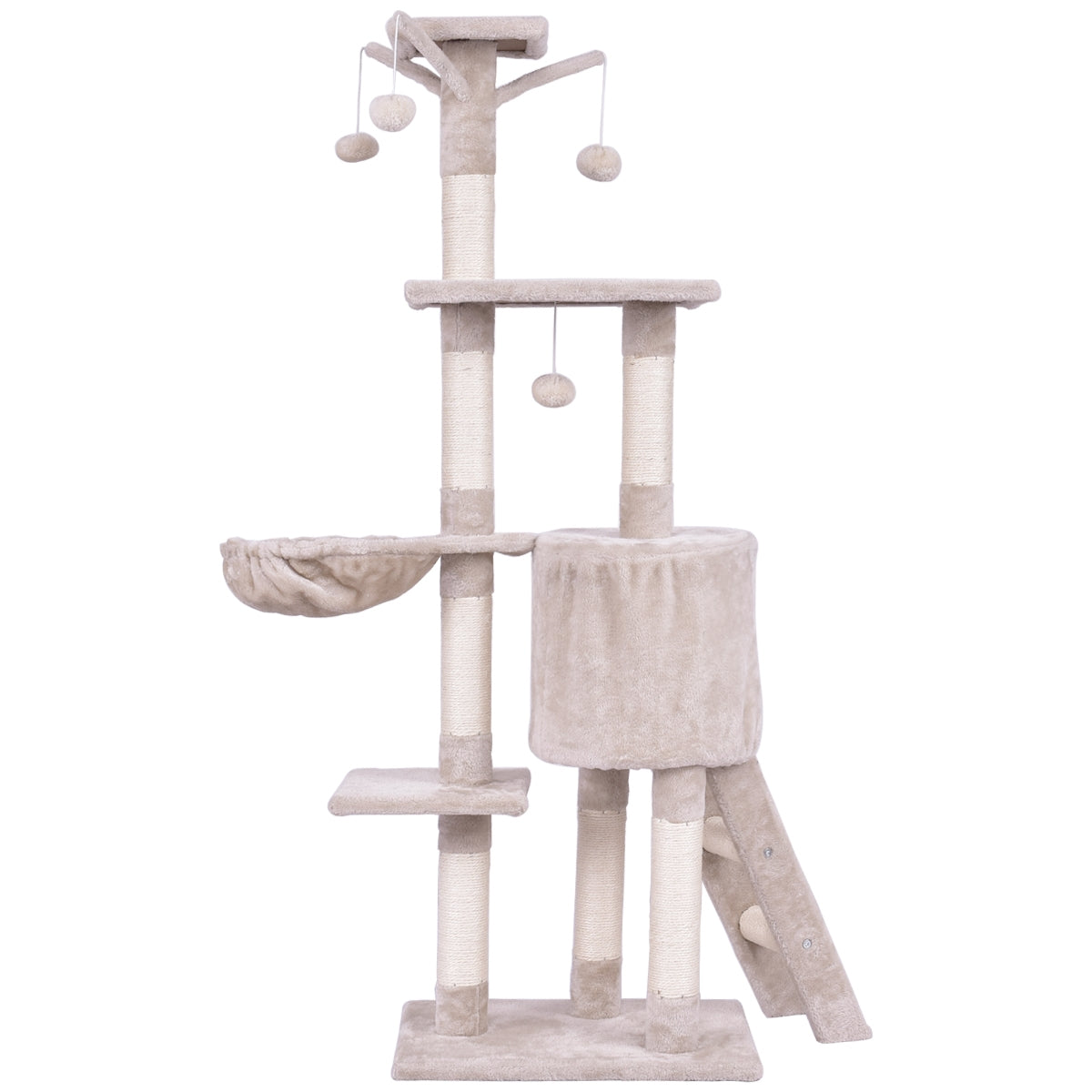 56 Inch Condo Scratching Posts Ladder Cat Play TreeÂ