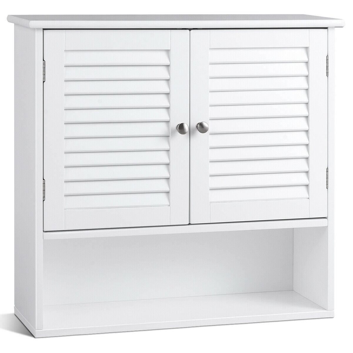 Double Doors Shelves Bathroom Wall Storage CabinetÂ
