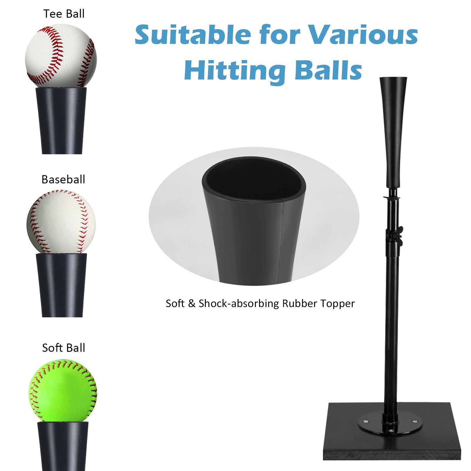 36 Inch Adjustable Heavy Duty Batting Tee for BaseballÂ