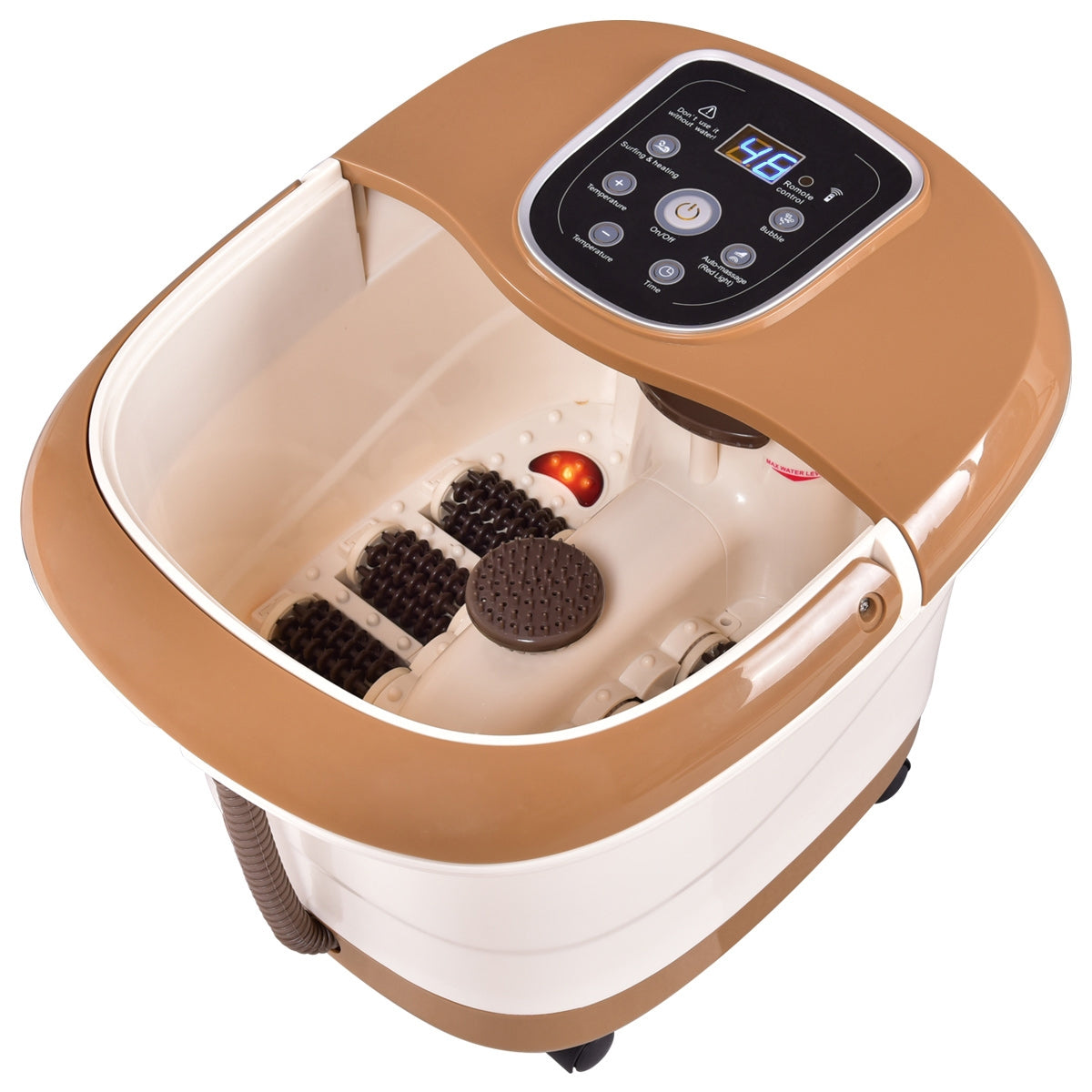 All-in-One Heat Bubble Vibration Foot Spa Massager with 6 Massage RollersÂ
