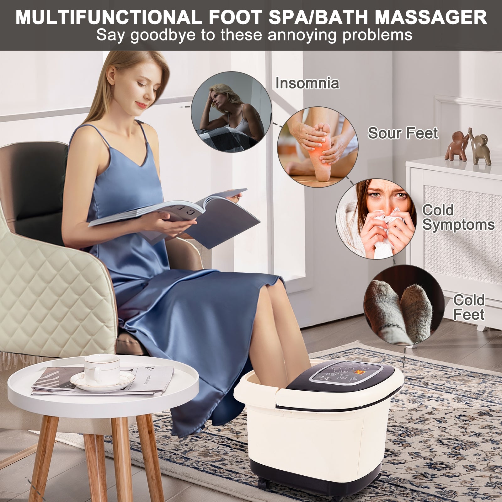 Foot Spa Bath Massager with Heat and Tempreture and Time SettingÂ