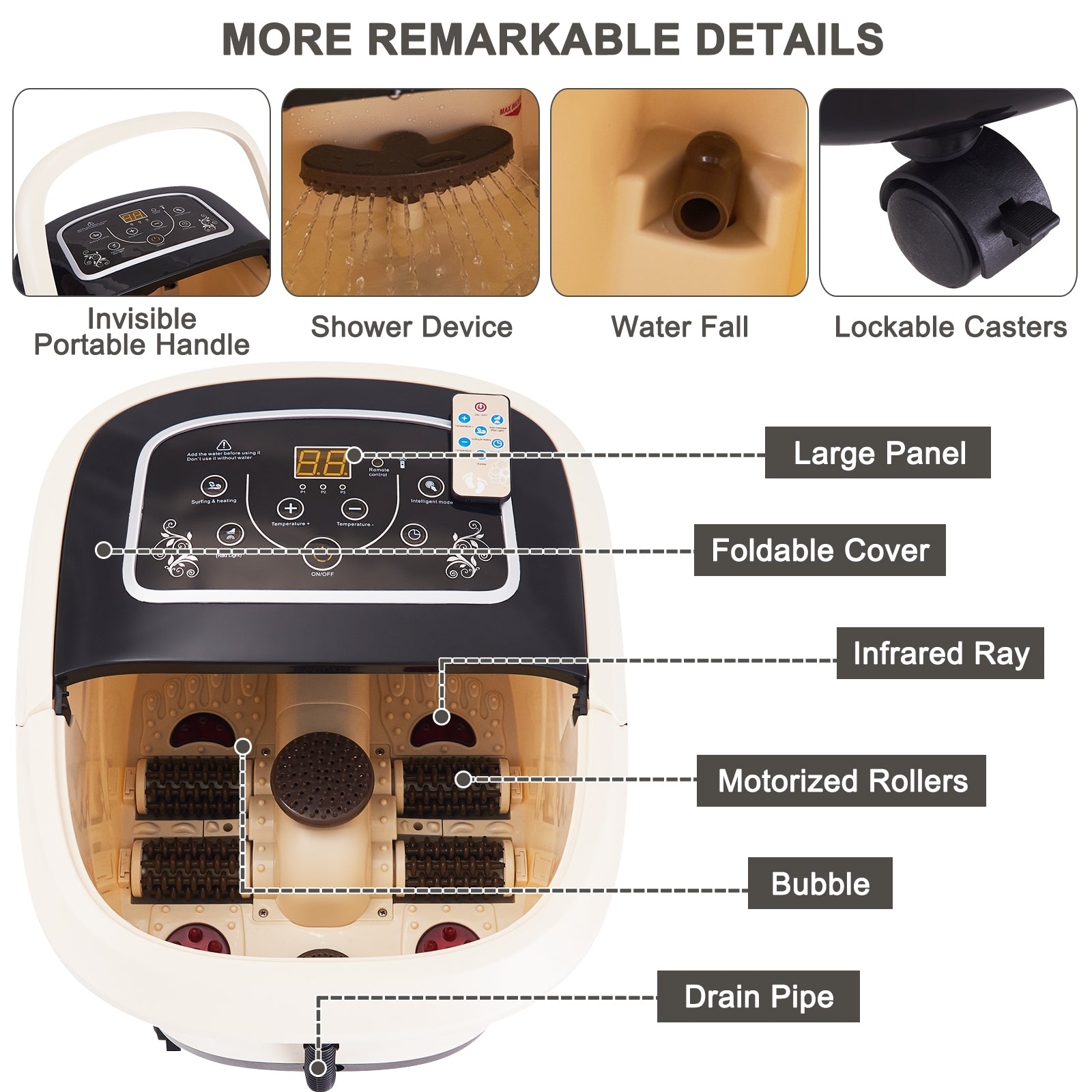 Foot Spa Bath Massager with Heat and Tempreture and Time SettingÂ