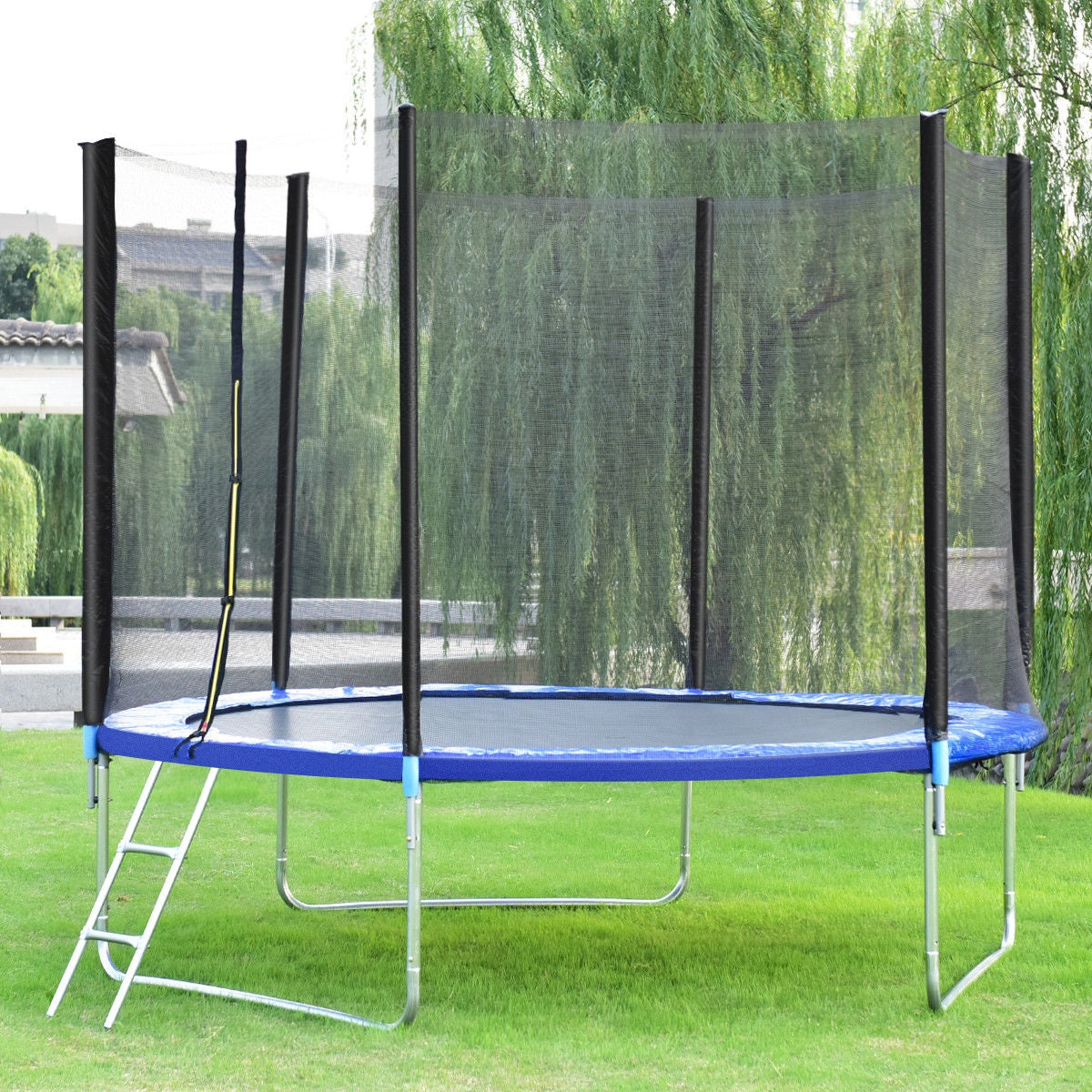 10 Feet Combo Bounce Jump Safety Trampoline with Spring Pad LadderÂ