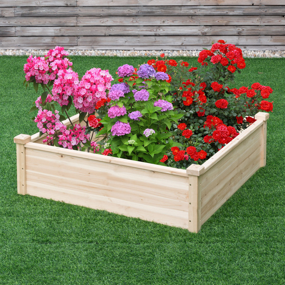 Wooden Square Garden Vegetable Flower BedÂ