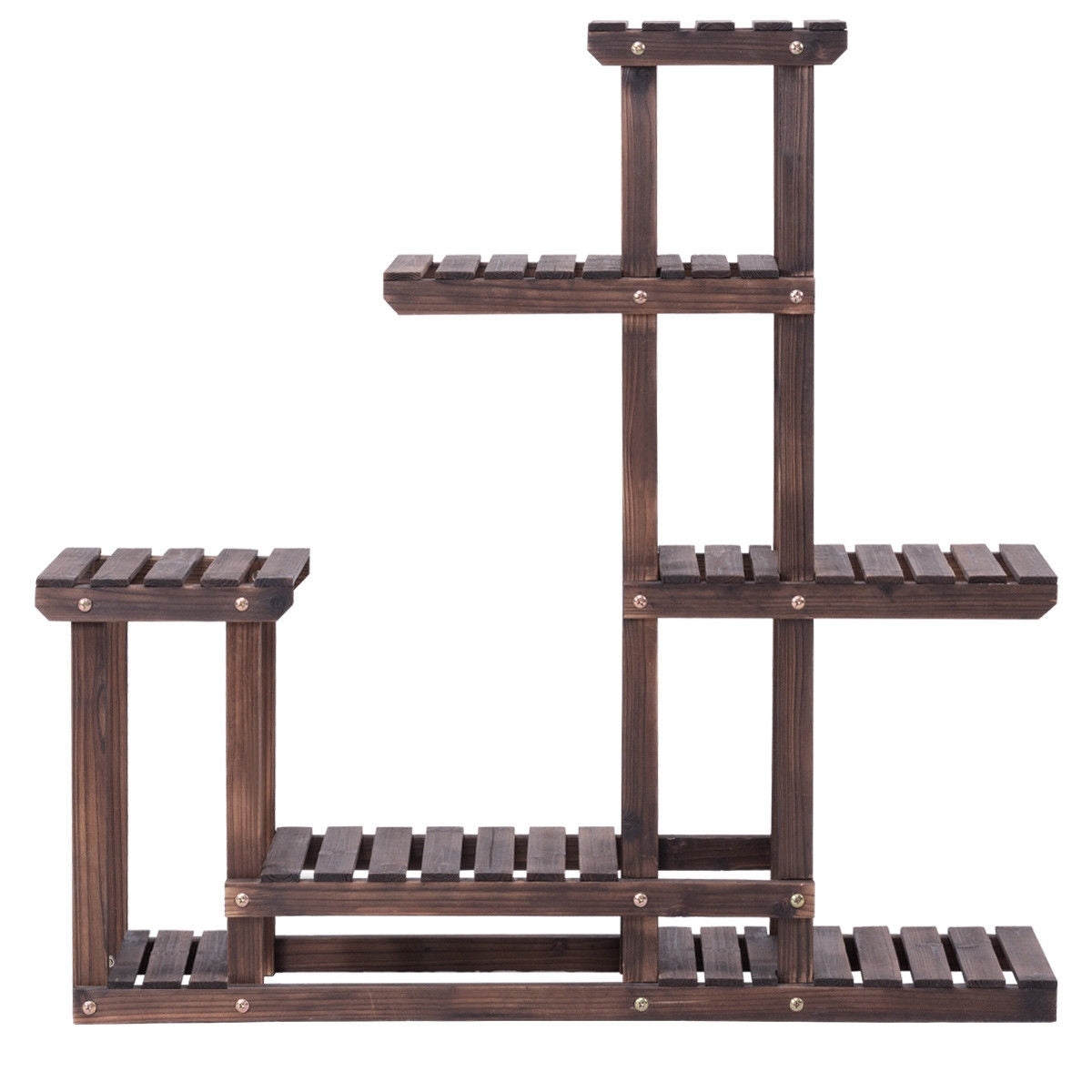 6-Tier Garden Wooden Plant Flower Stand Shelf for Multiple Plants Indoor or OutdoorÂ