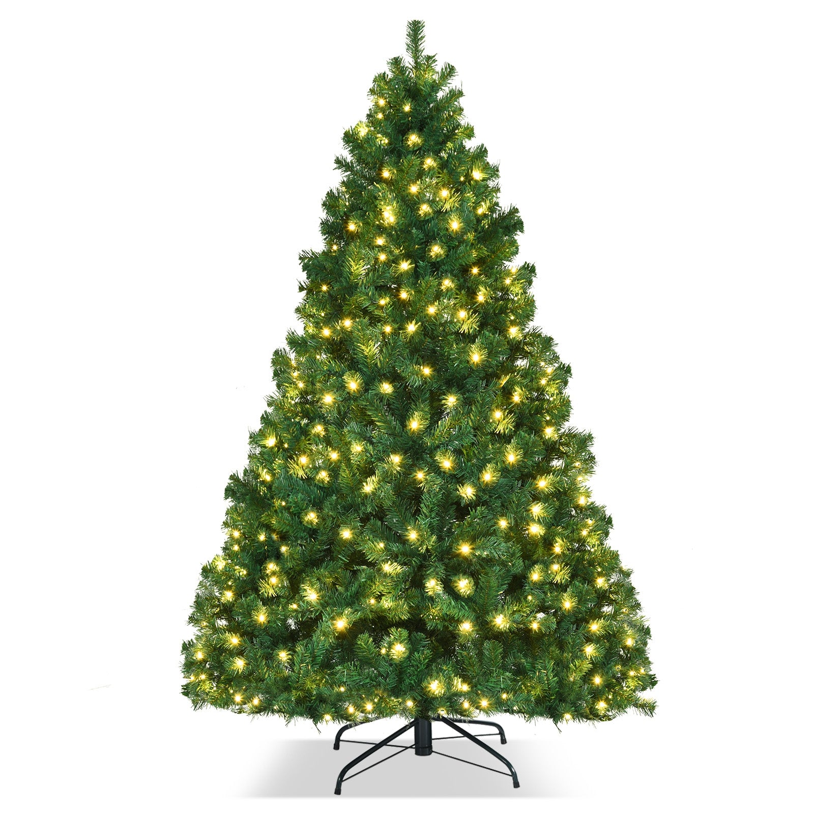 7.5 Feet PVC Artificial Christmas Tree with LED Lights-7.5 ftÂ
