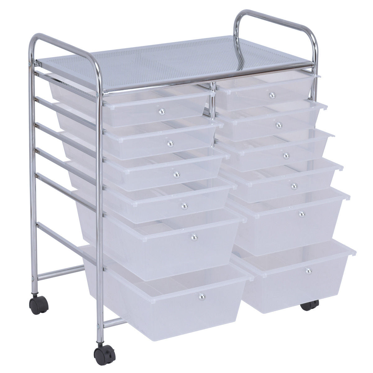 12 Storage Drawer Organizer Bins Rolling CartÂ