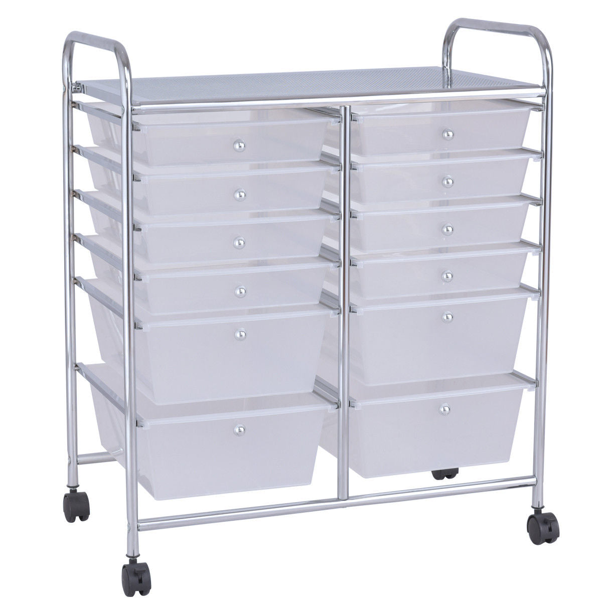 12 Storage Drawer Organizer Bins Rolling CartÂ