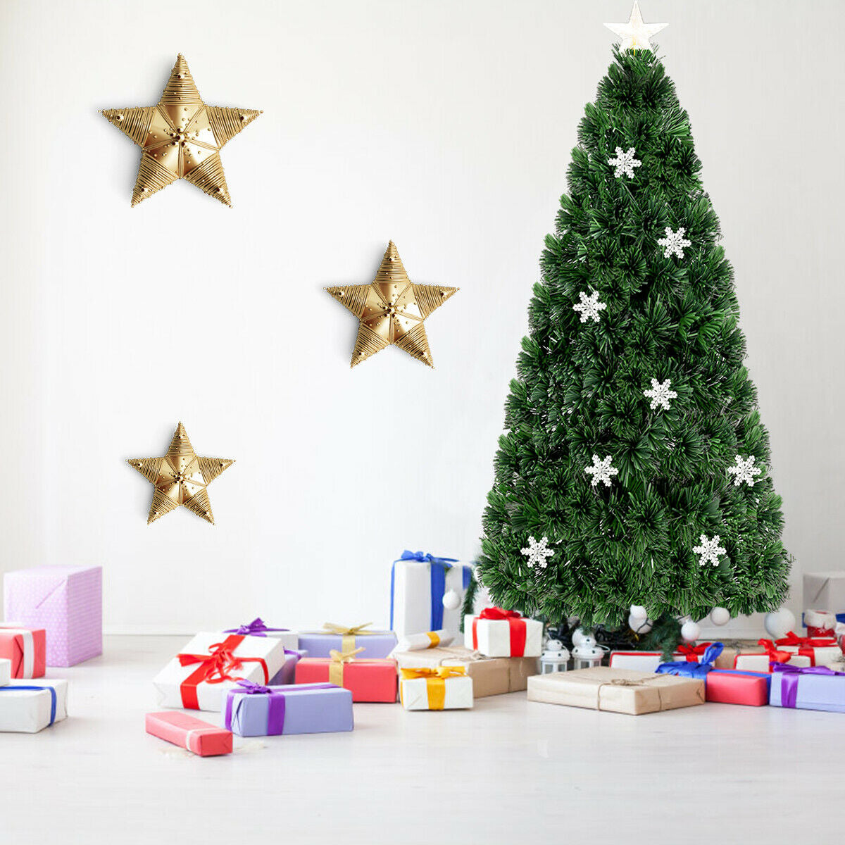 4 / 5 / 6 Feet LED Optic Artificial Christmas Tree with SnowflakesÂ