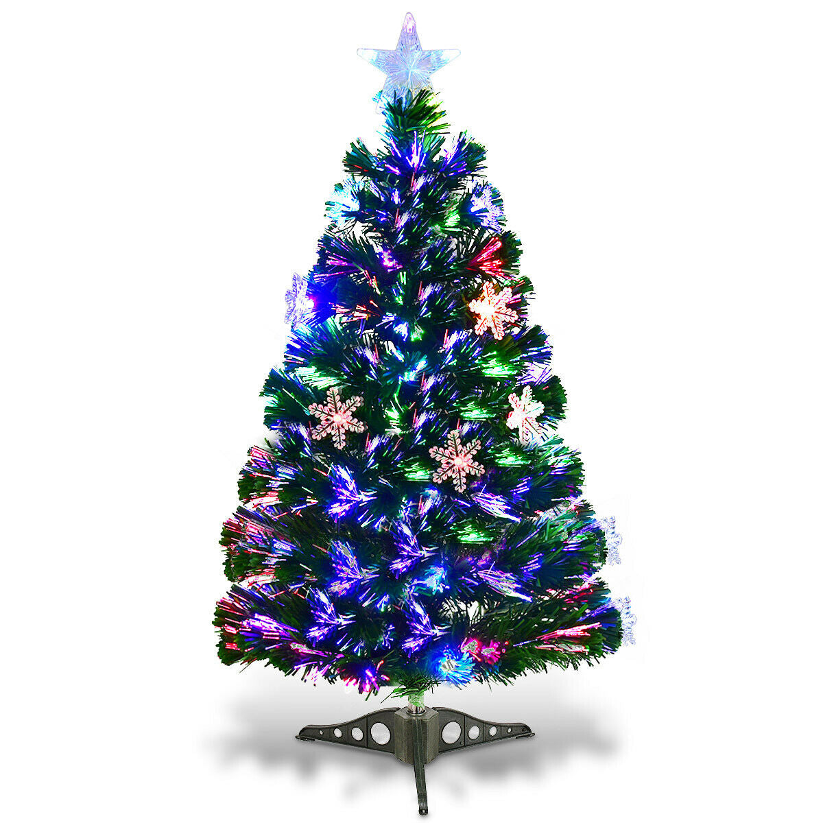 4 / 5 / 6 Feet LED Optic Artificial Christmas Tree with SnowflakesÂ