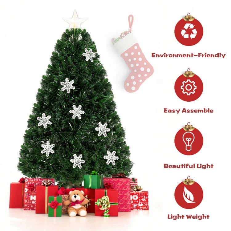 3 Feet LED Optic Artificial Christmas Tree with Snowflakes