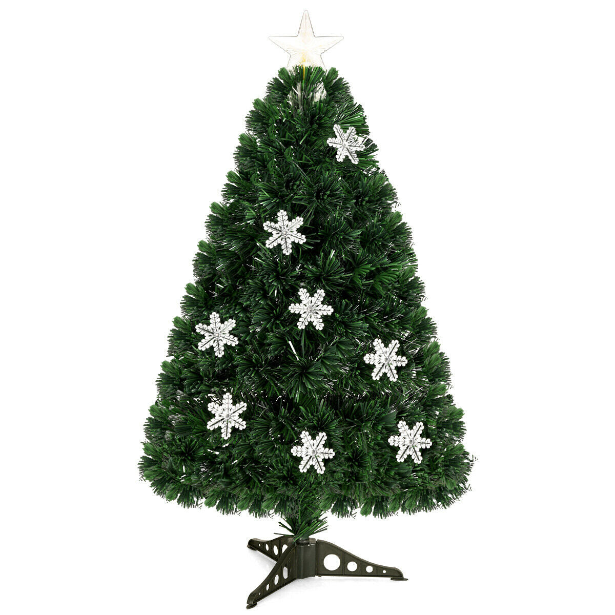 4 / 5 / 6 Feet LED Optic Artificial Christmas Tree with SnowflakesÂ