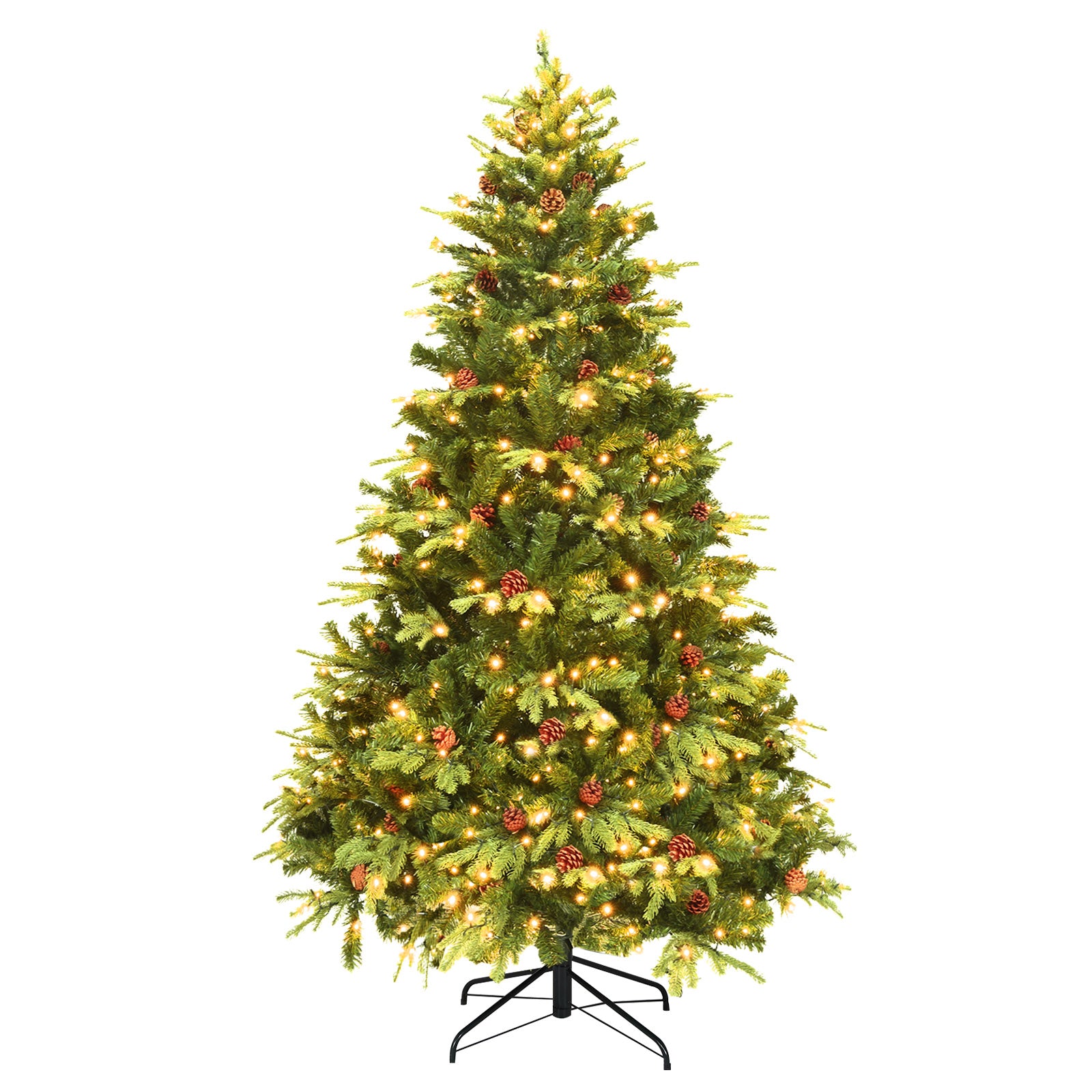 Artificial Christmas Tree with LED Lights and Pine Cones-7'Â