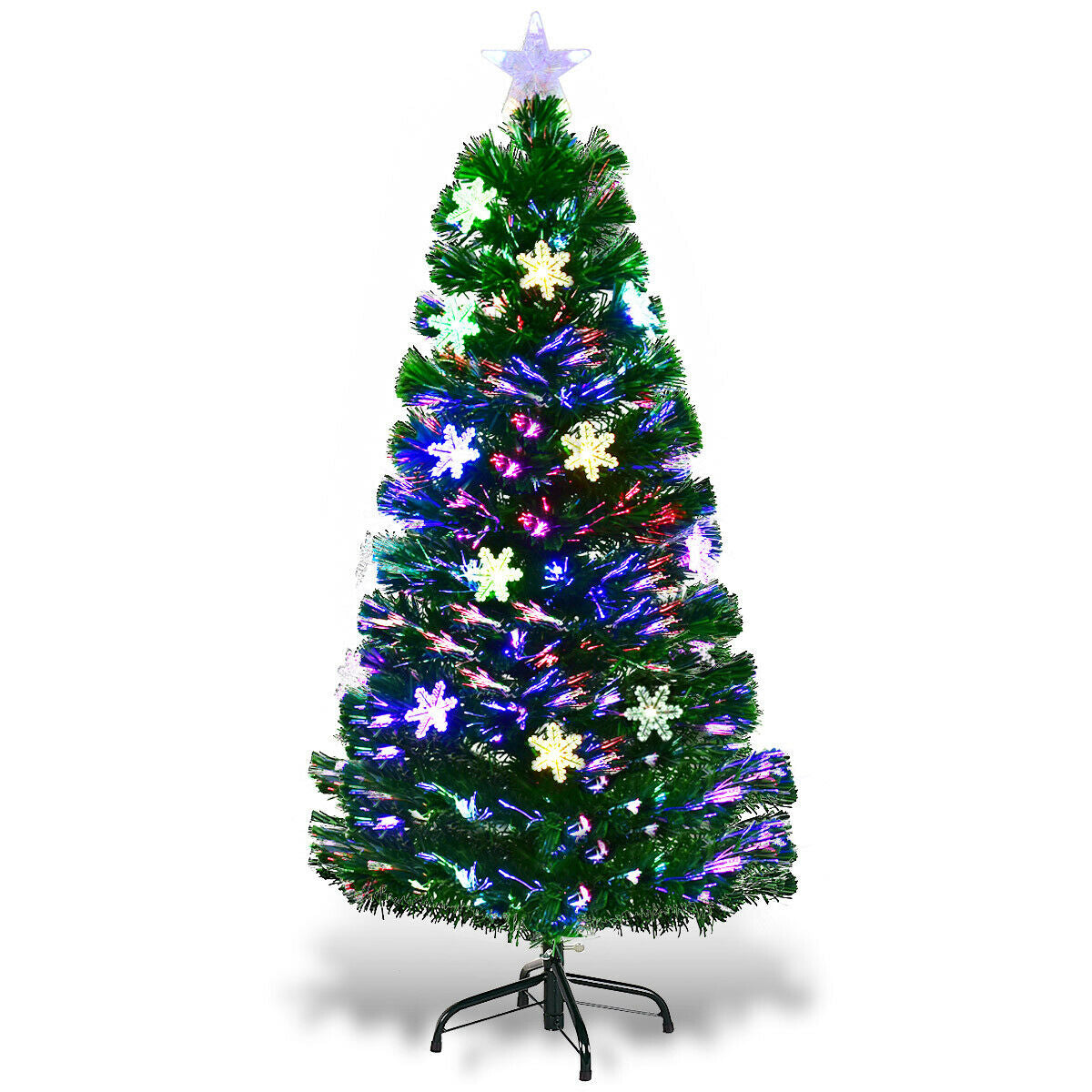 4 / 5 / 6 Feet LED Optic Artificial Christmas Tree with SnowflakesÂ