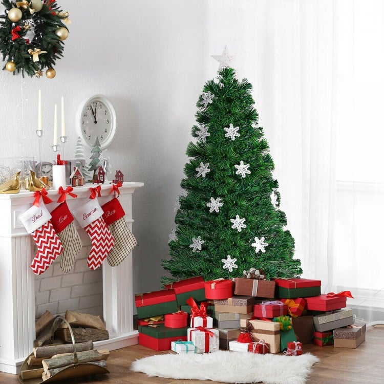 4 Feet LED Optic Artificial Christmas Tree with Snowflakes