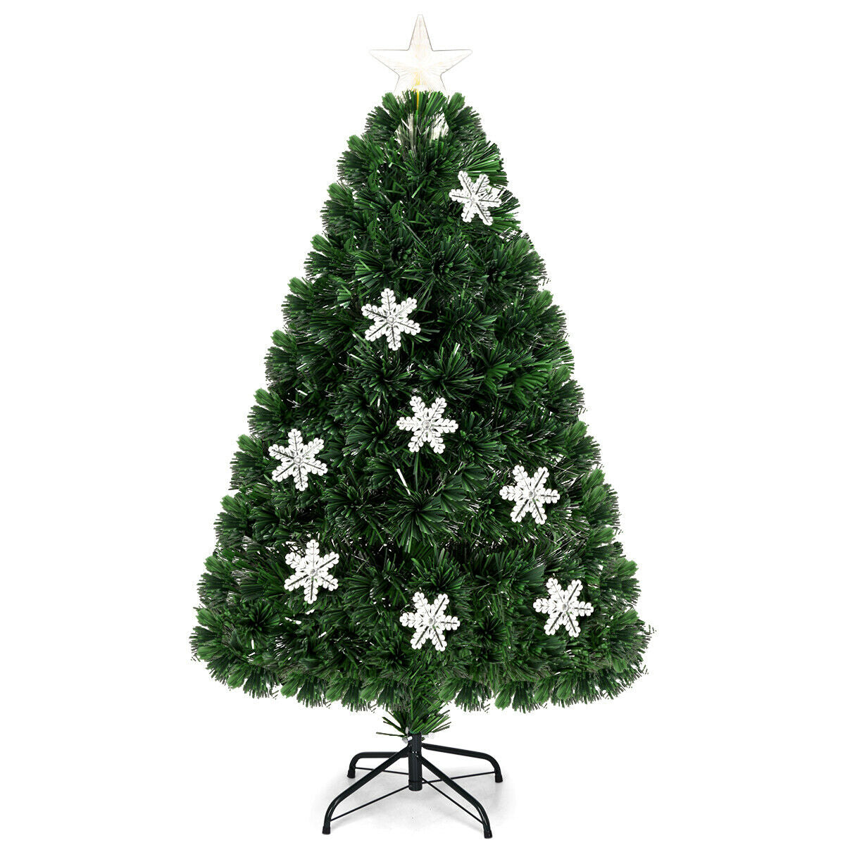 4 / 5 / 6 Feet LED Optic Artificial Christmas Tree with SnowflakesÂ