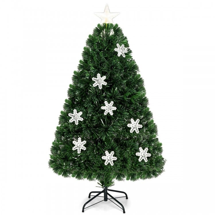 4 Feet LED Optic Artificial Christmas Tree with Snowflakes