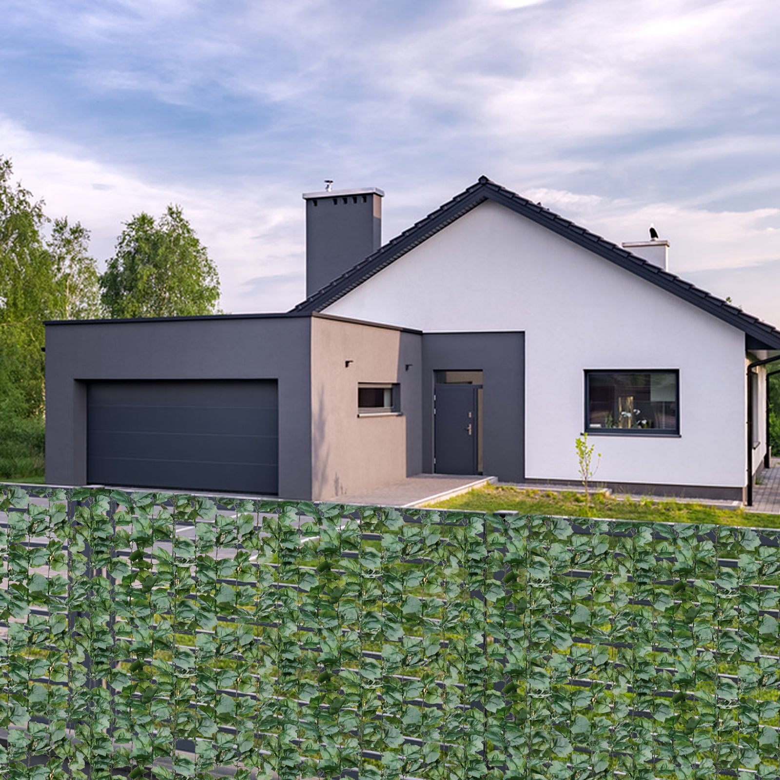 Faux Ivy Leaf Decorative Privacy Fence-59 x 118 InchÂ