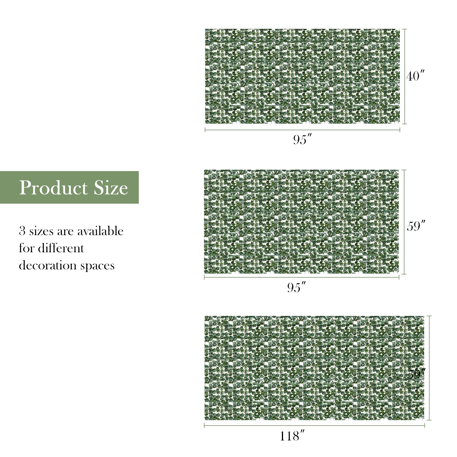 Faux Ivy Leaf Decorative Privacy Fence-59 x 118 InchÂ