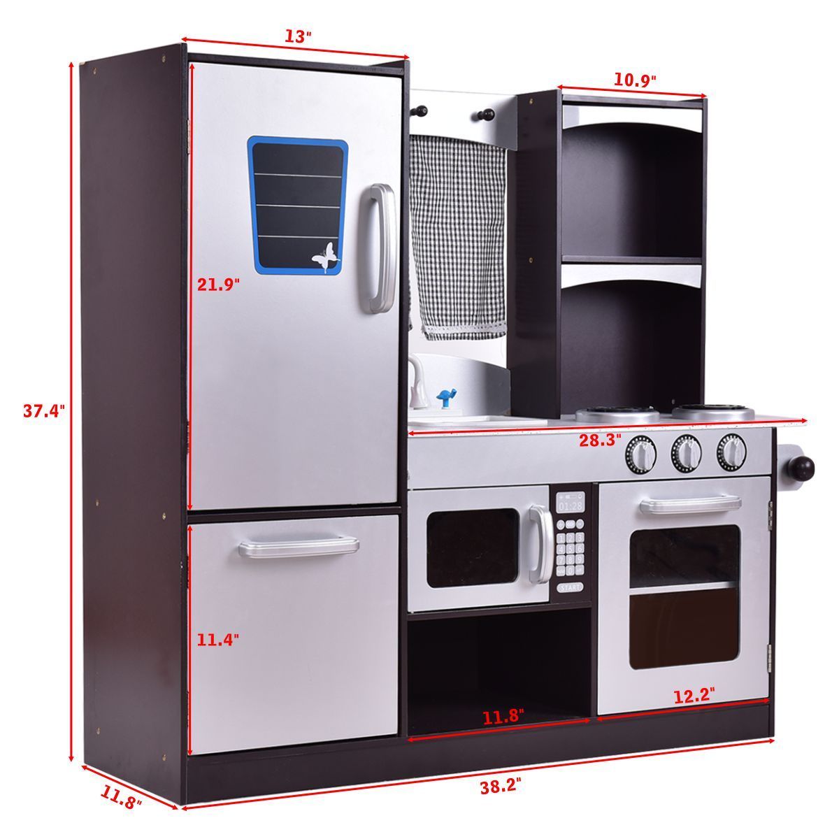 Kids Wooden Modern Kitchen Cooking Pretend Play SetÂ