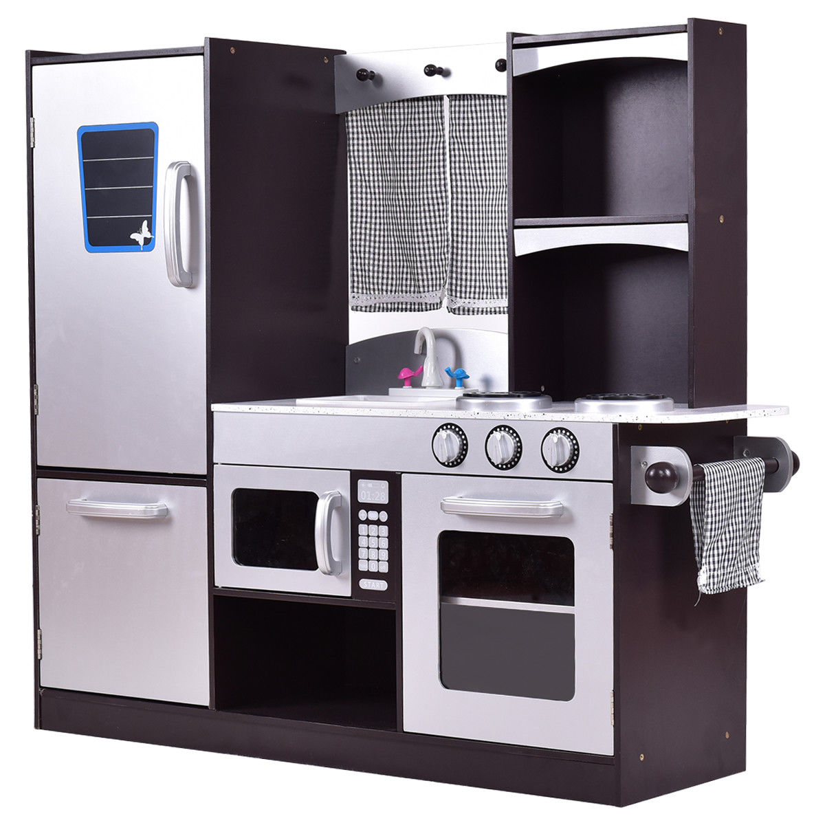 Kids Wooden Modern Kitchen Cooking Pretend Play SetÂ