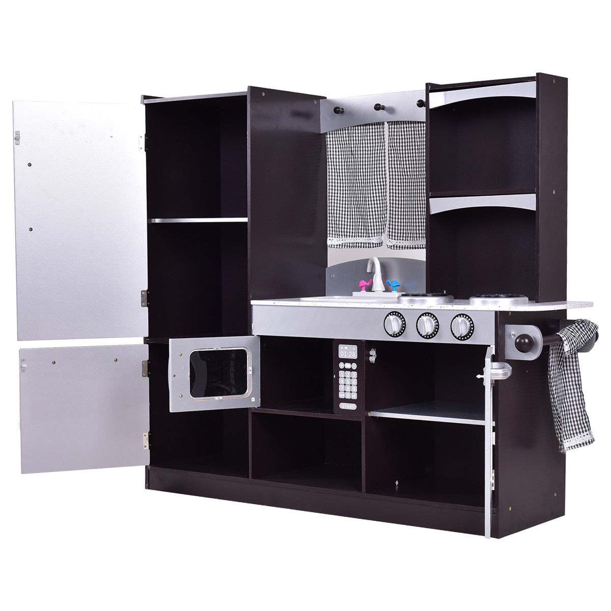 Kids Wooden Modern Kitchen Cooking Pretend Play SetÂ