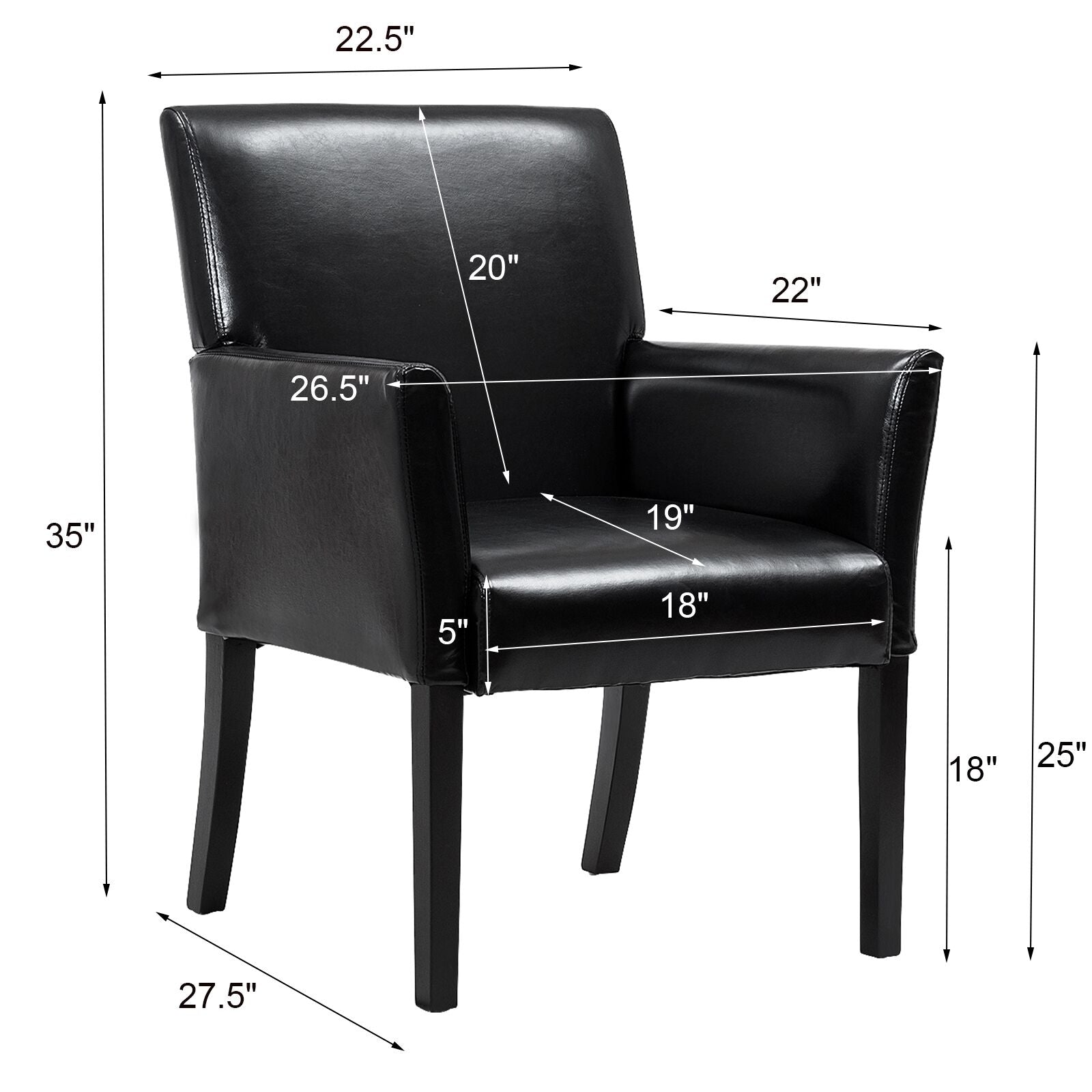 Modern PU Leather Executive Arm Chair SofaÂ