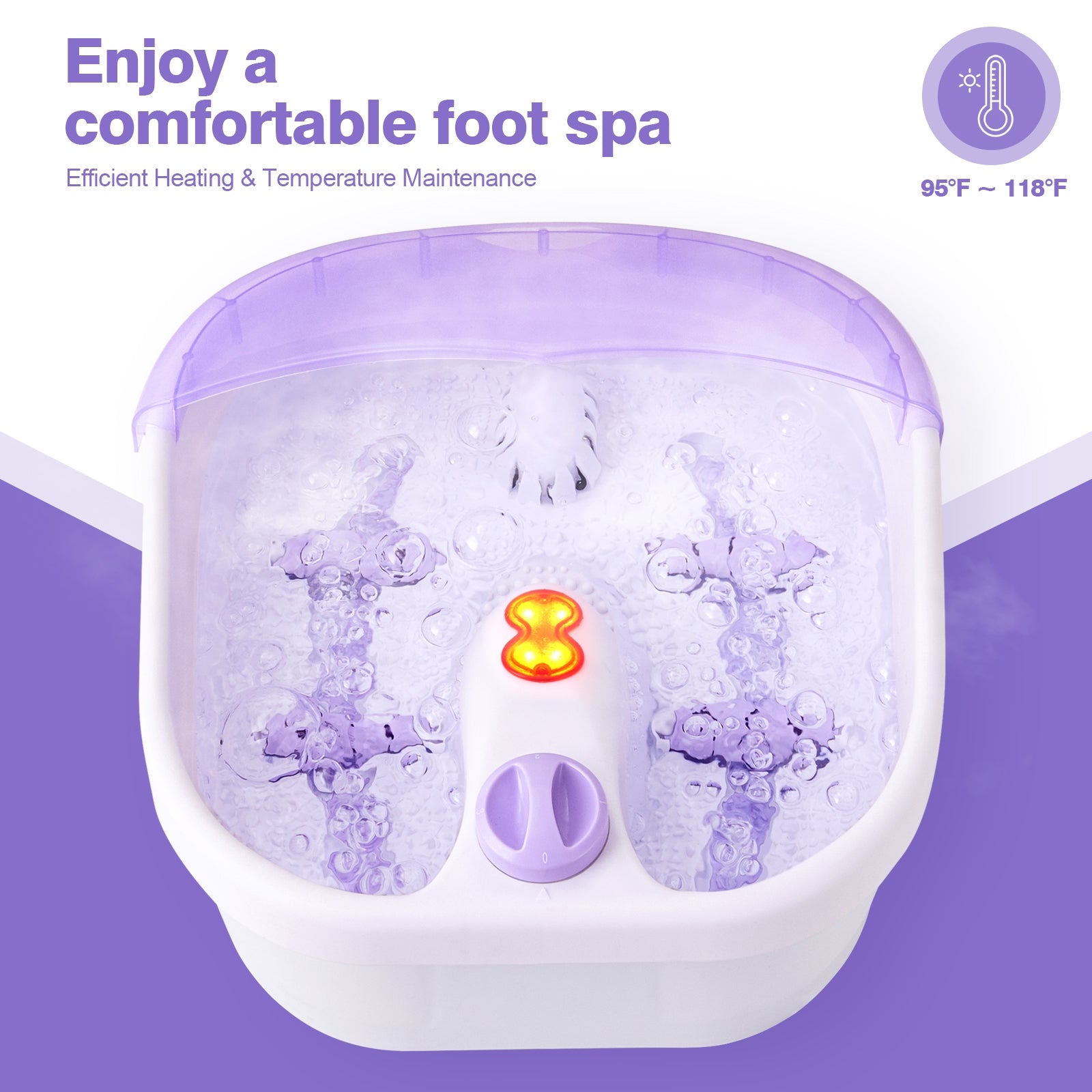 4 Rollers Bubble Heating Foot Spa MassagerÂ
