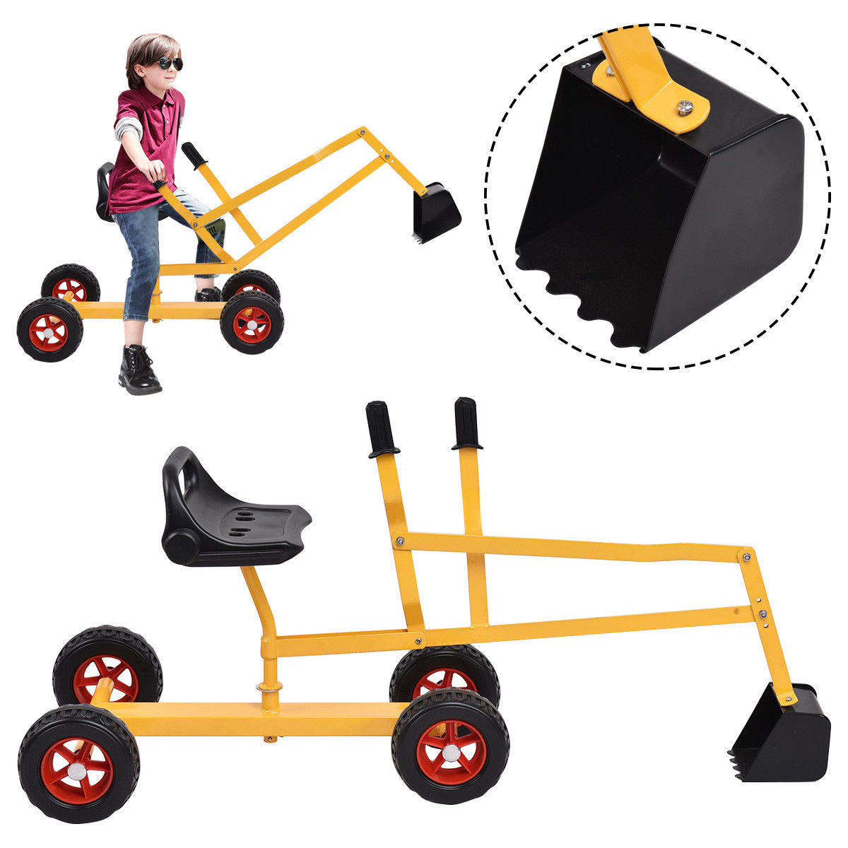 Heavy Duty Kid Ride-on 4-Wheel Excavator Sand DiggerÂ
