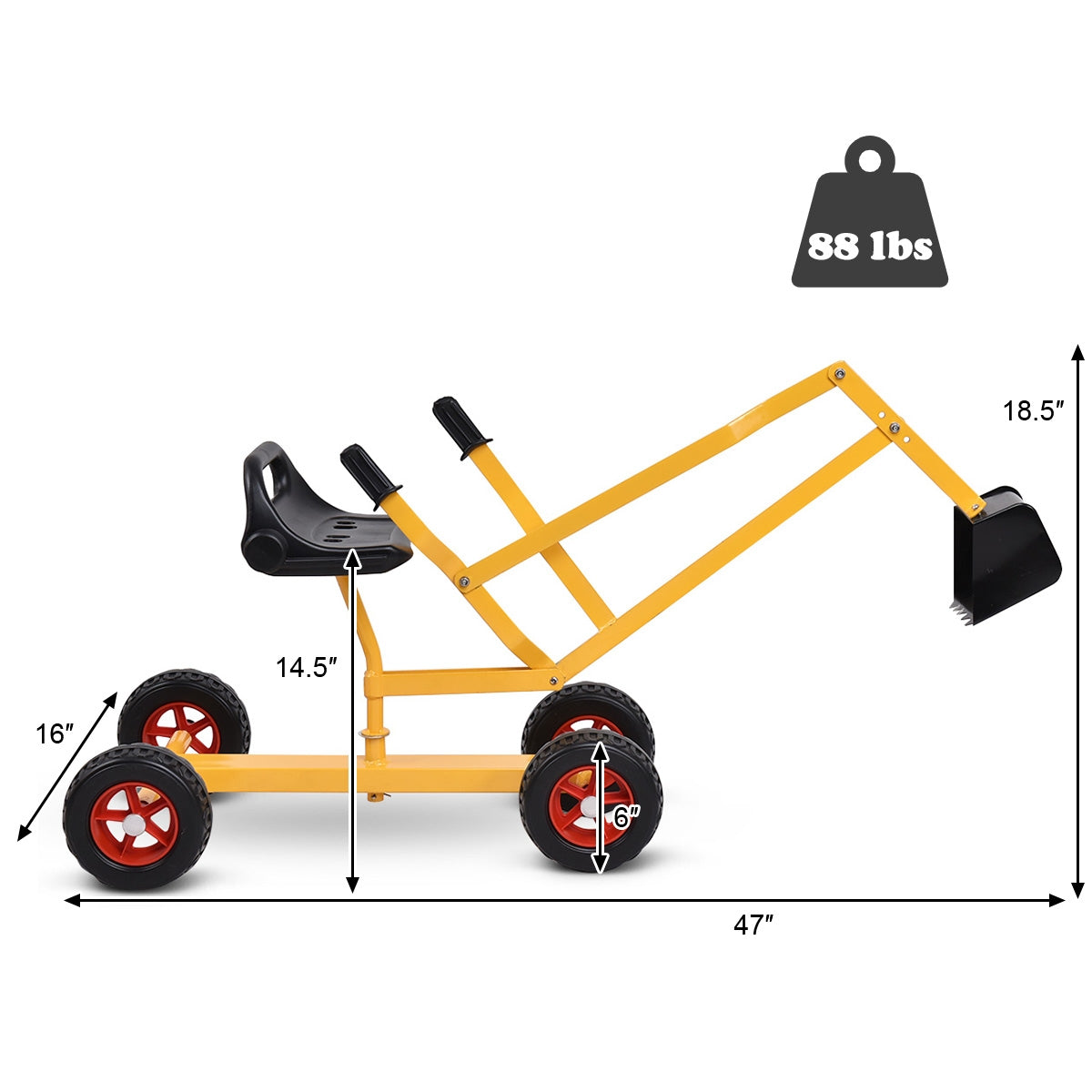 Heavy Duty Kid Ride-on 4-Wheel Excavator Sand DiggerÂ