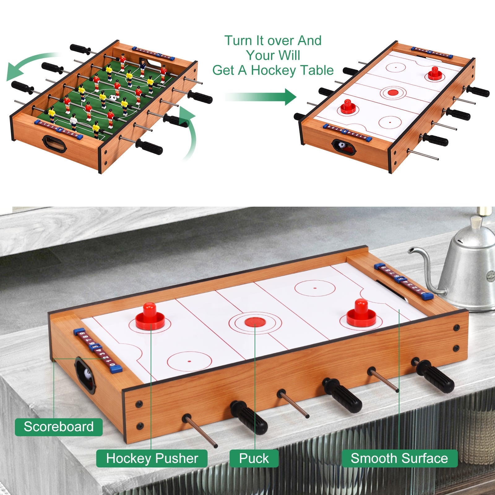 2 in 1 In/Outdoor Air Hockey Foosball Game TableÂ