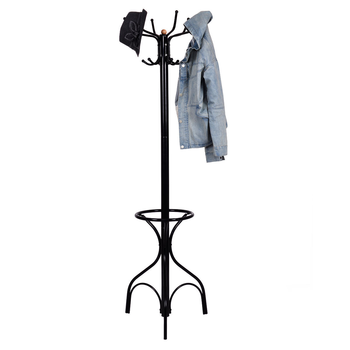 Vintage Metal Coat Hat Tree Stand Clothes HangerÂ