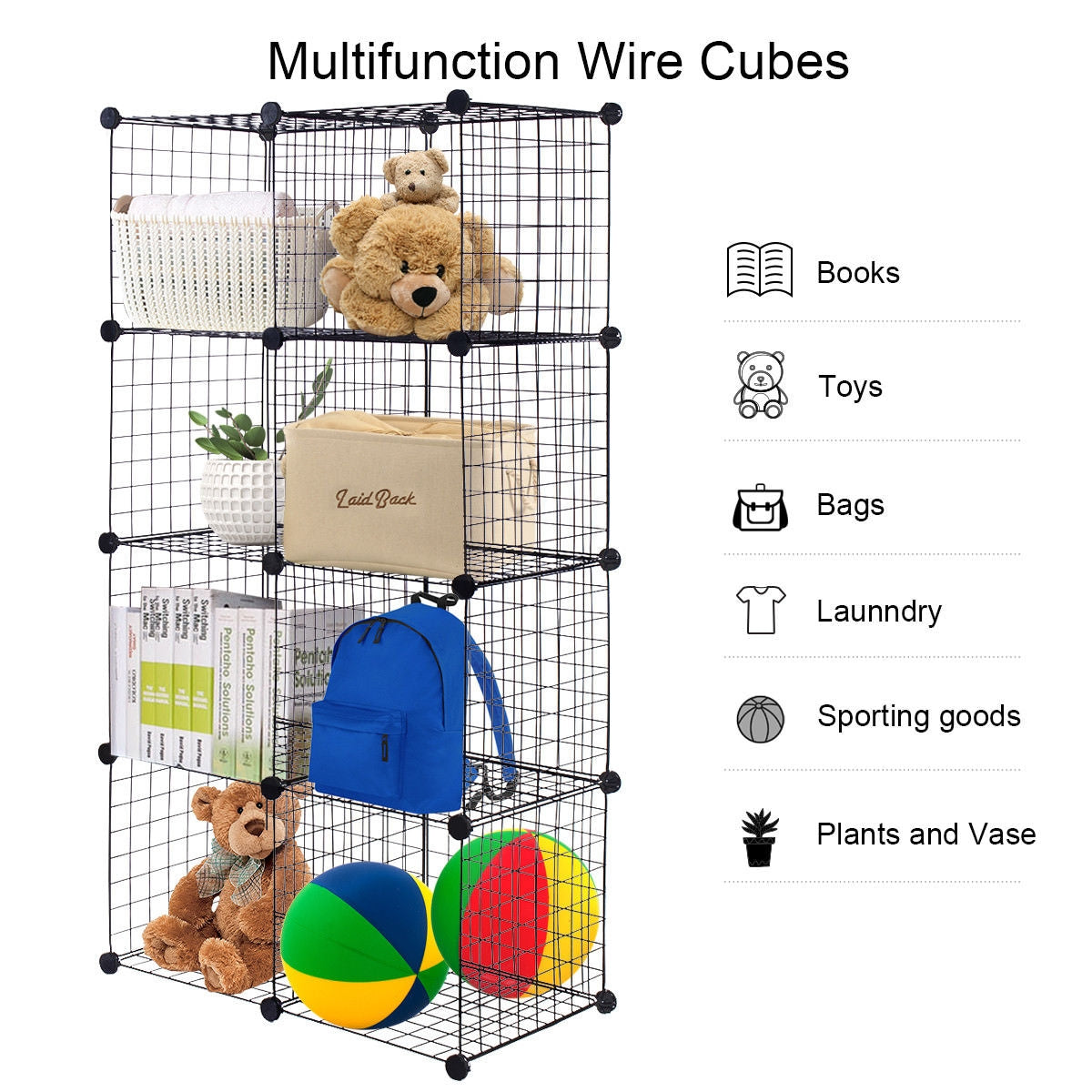 DIY 8 Cube Grid Wire Cube ShelvesÂ