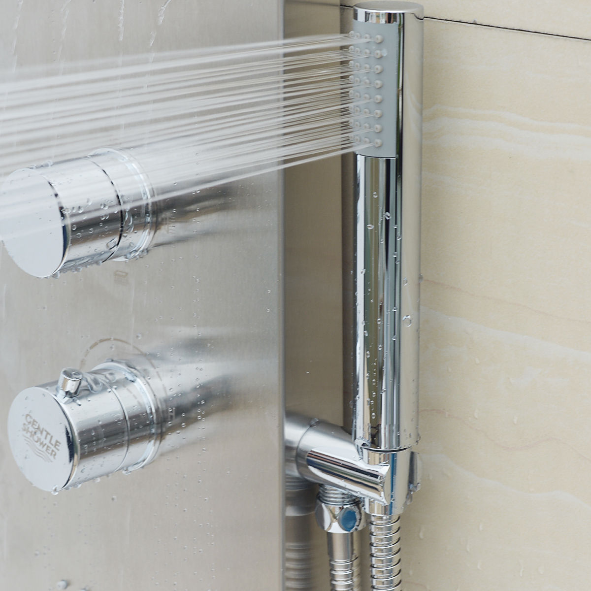 57 Inch Stainless Steel Shower Panel with12 x 8 Head ShowerÂ