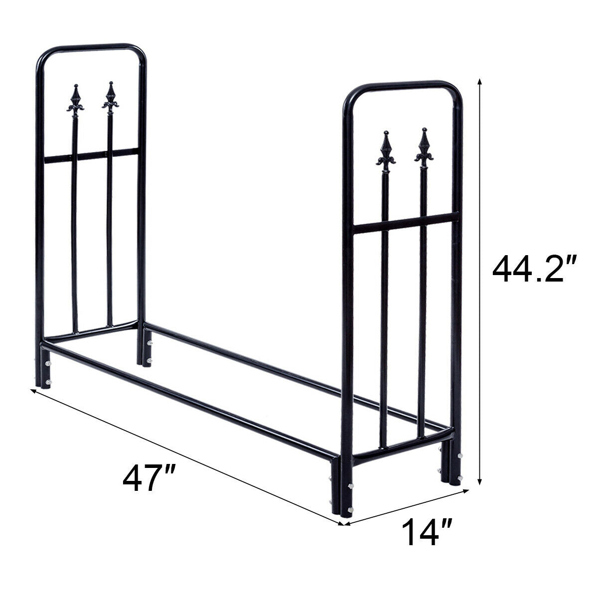 4 Feet Outdoor Heavy Duty Steel Firewood Wood Storage RackÂ
