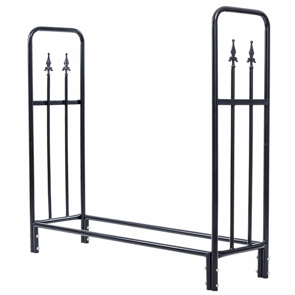 4 Feet Outdoor Heavy Duty Steel Firewood Wood Storage RackÂ
