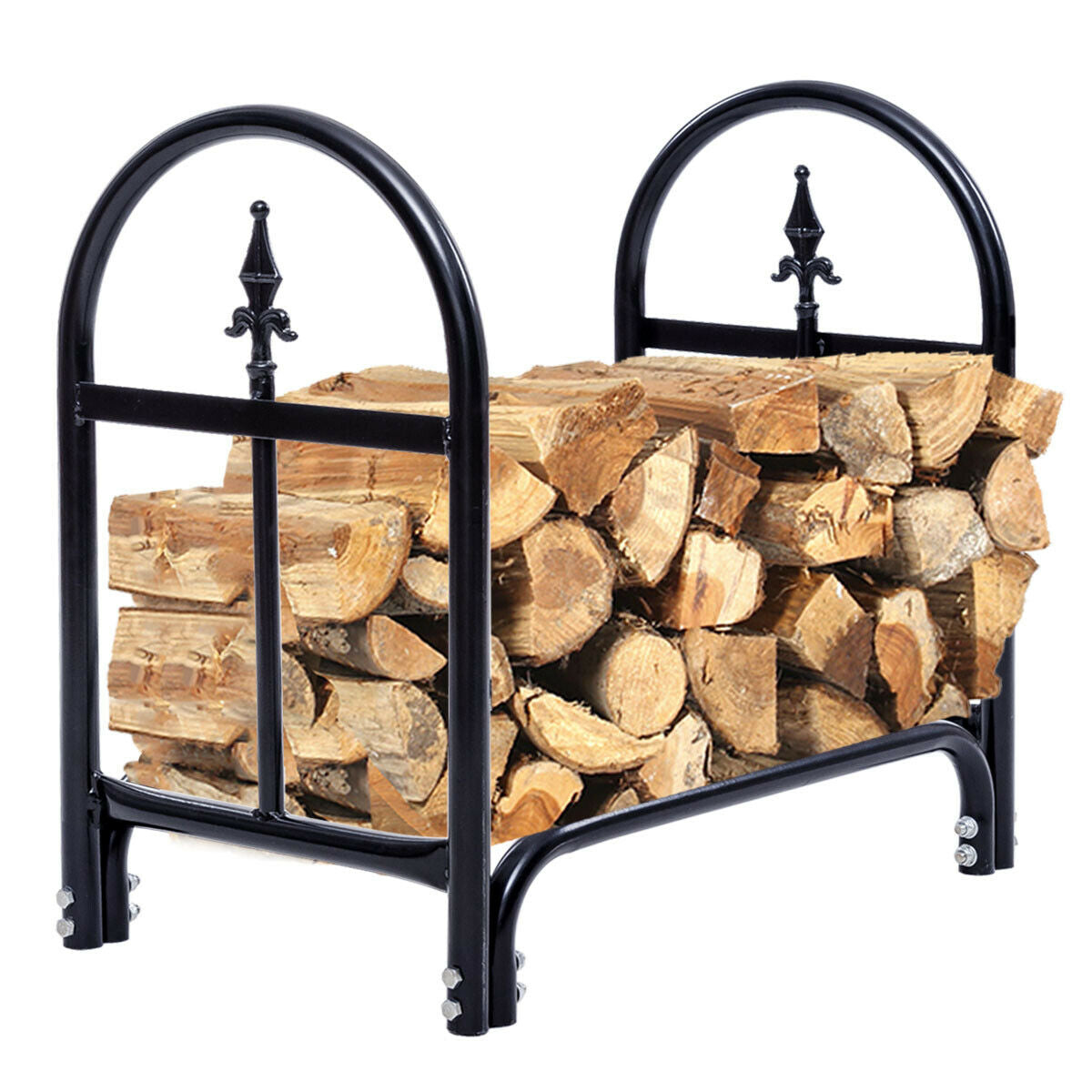 2 Feet Outdoor Heavy Duty Steel Firewood Storage HolderÂ