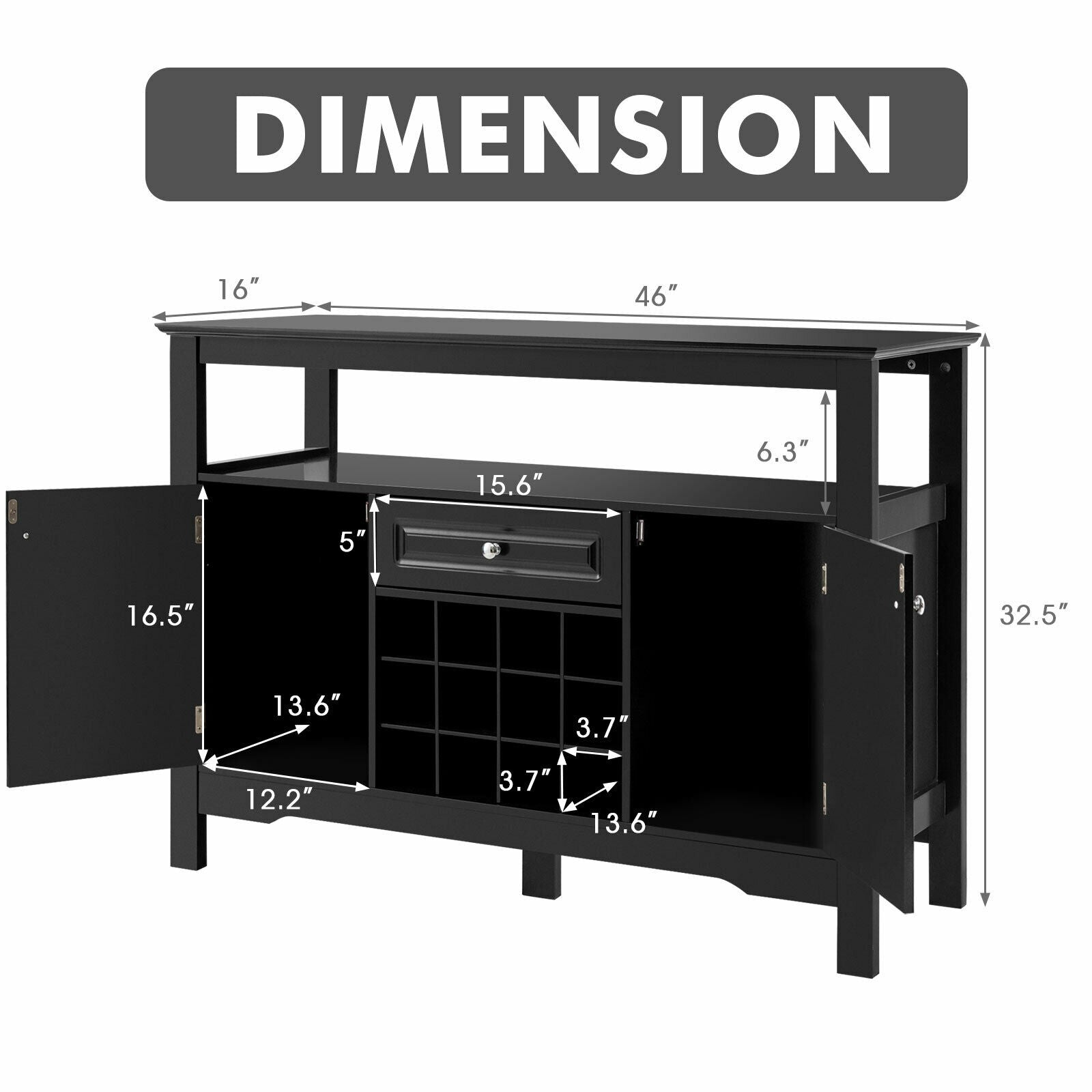 Elegant Classical Multifunctional Wooden Wine Cabinet TableÂ