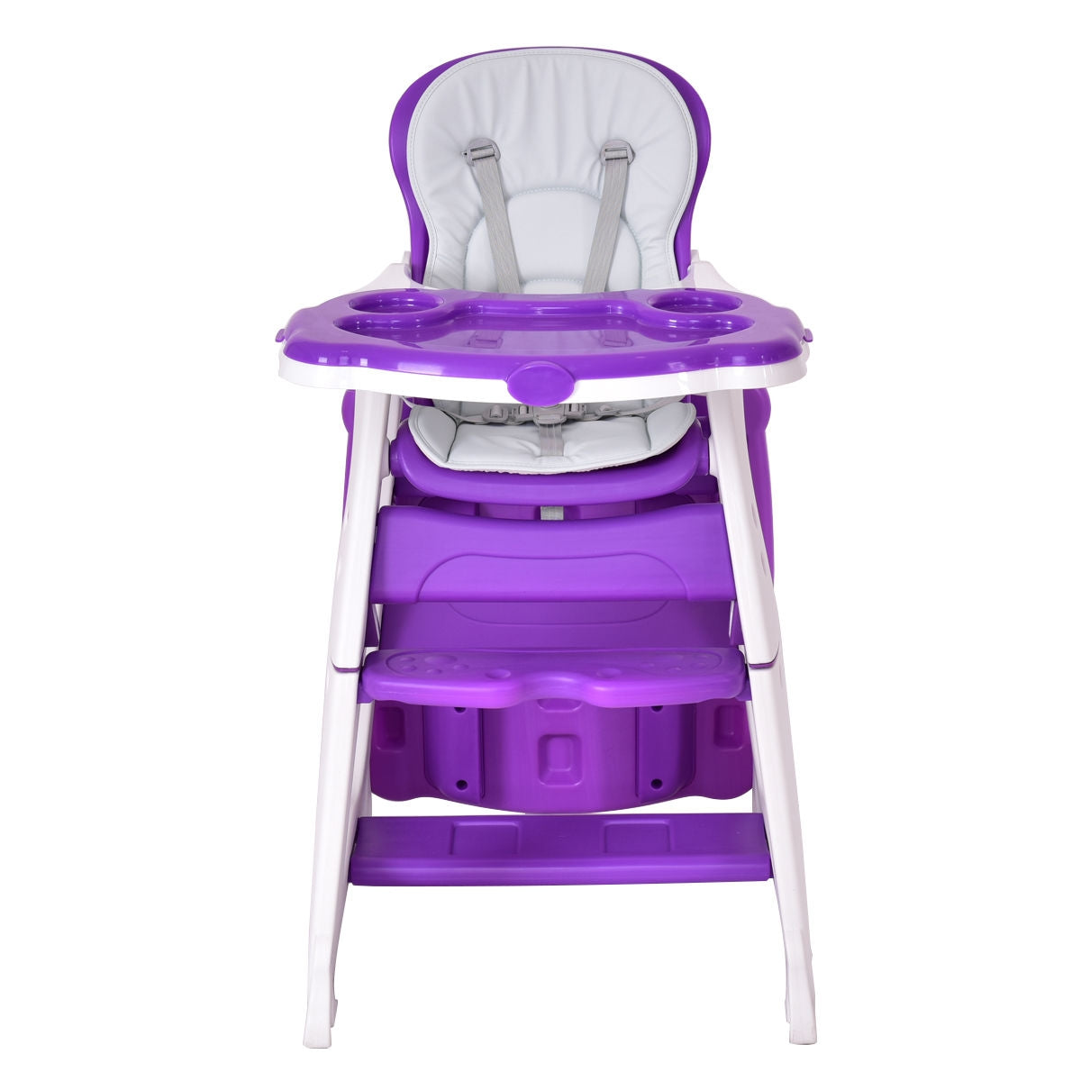 3 in 1 Convertible Play Table Seat Baby High Chair-PurpleÂ