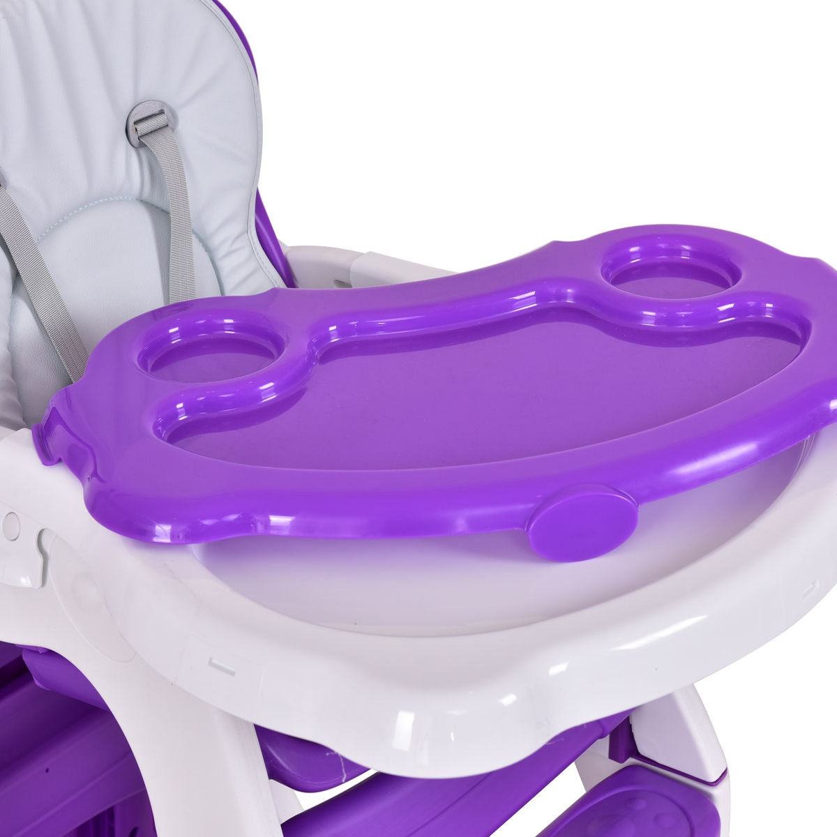 3 in 1 Convertible Play Table Seat Baby High Chair-PurpleÂ