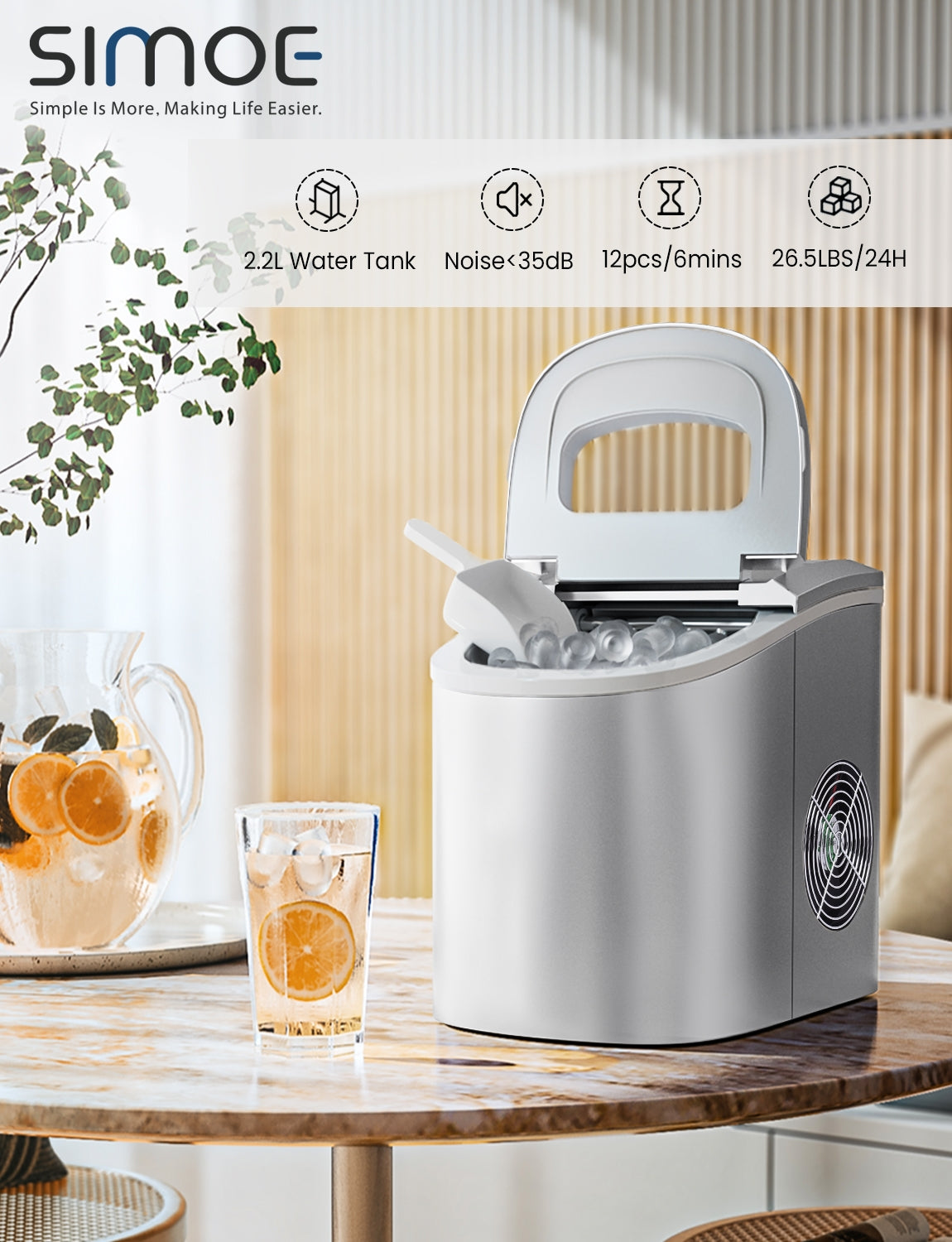 Mini Portable Compact Electric Ice Maker Machine-SilverÂ